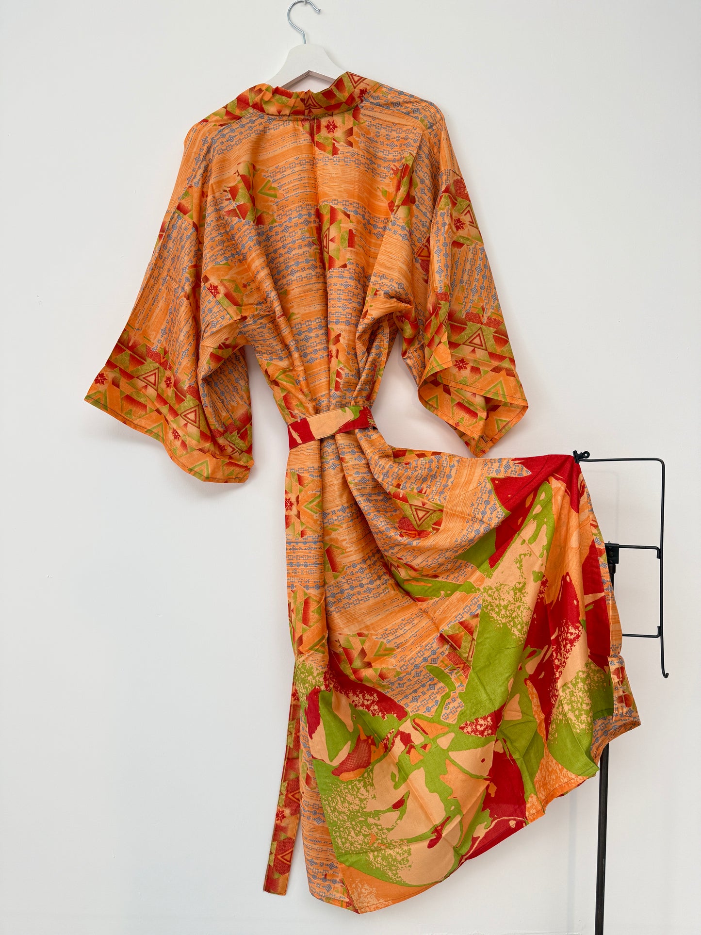 Vintage Saree Silk Kimono / Duster - Long