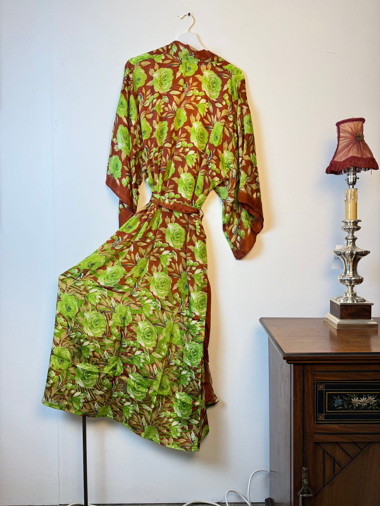 Vintage Saree Silk Kimono / Duster - Long