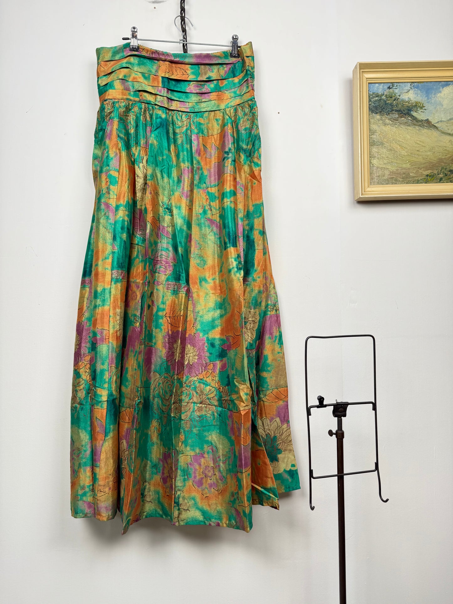 Vintage Saree Silk Pleated Skirt