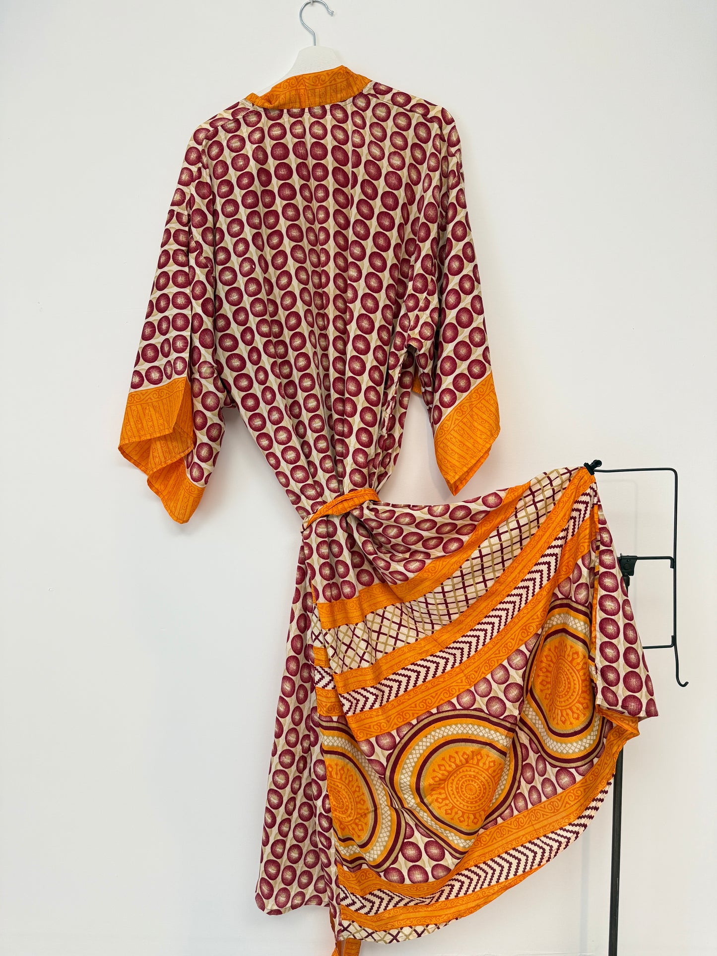 Vintage Saree Silk Kimono / Duster - Long