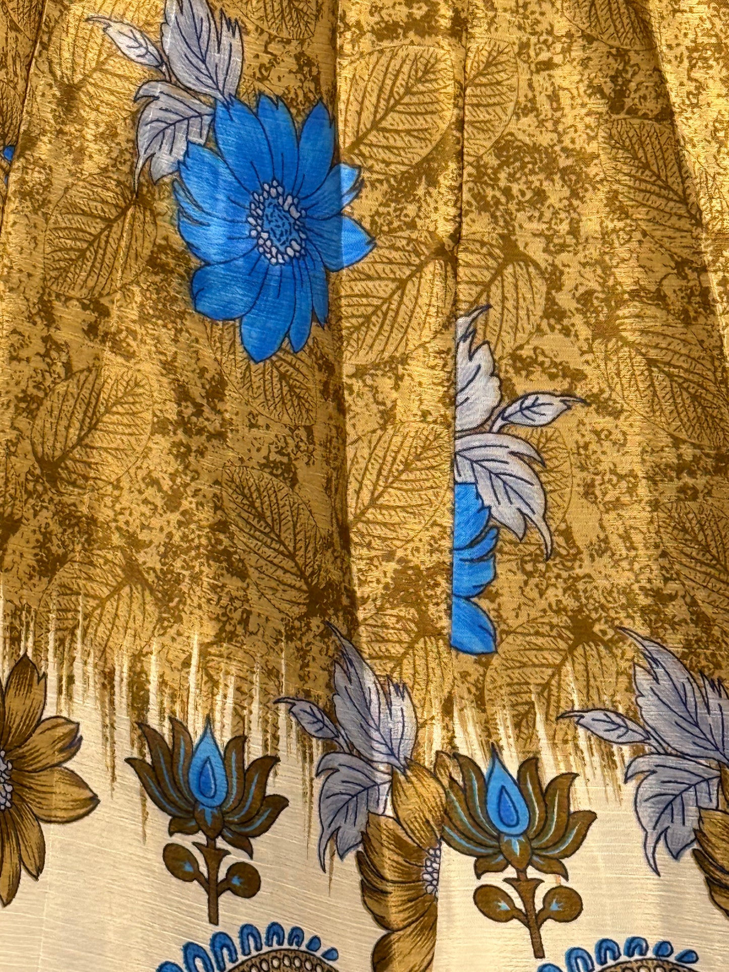 Vintage Saree Silk Pleated Skirt