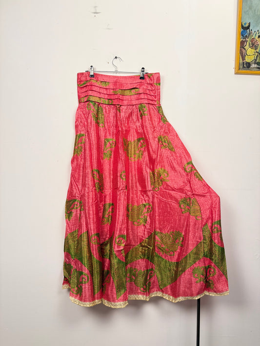 Vintage Saree Silk Pleated Skirt