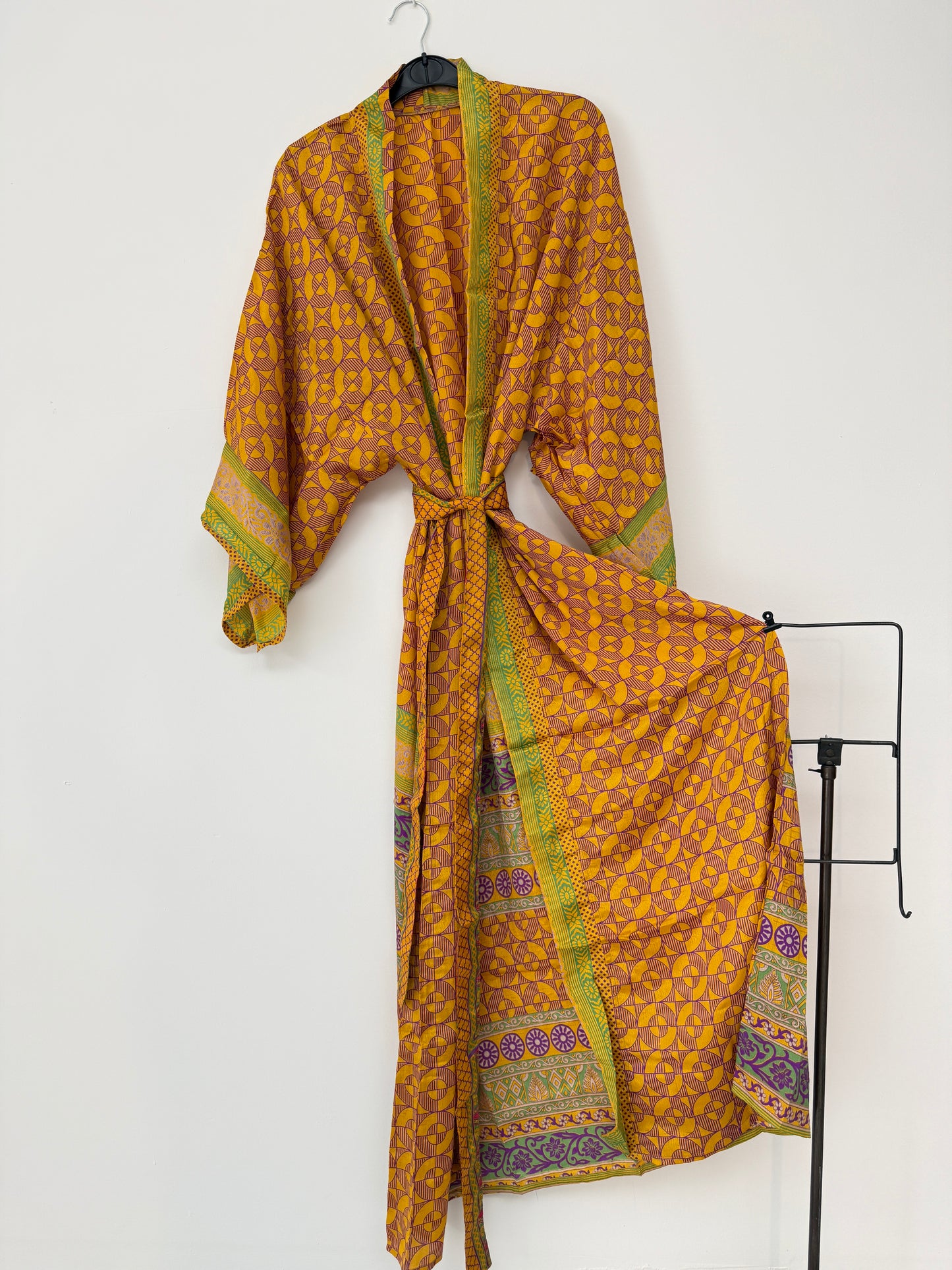Vintage Saree Silk Kimono / Duster - Long