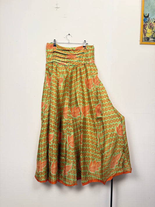 Vintage Saree Silk Pleated Skirt