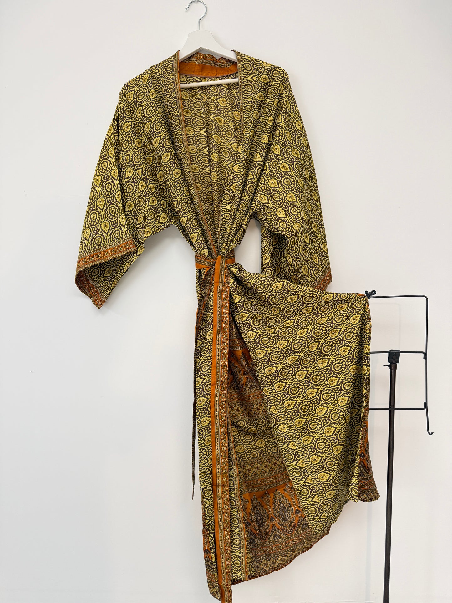 Vintage Saree Silk Kimono / Duster - Long