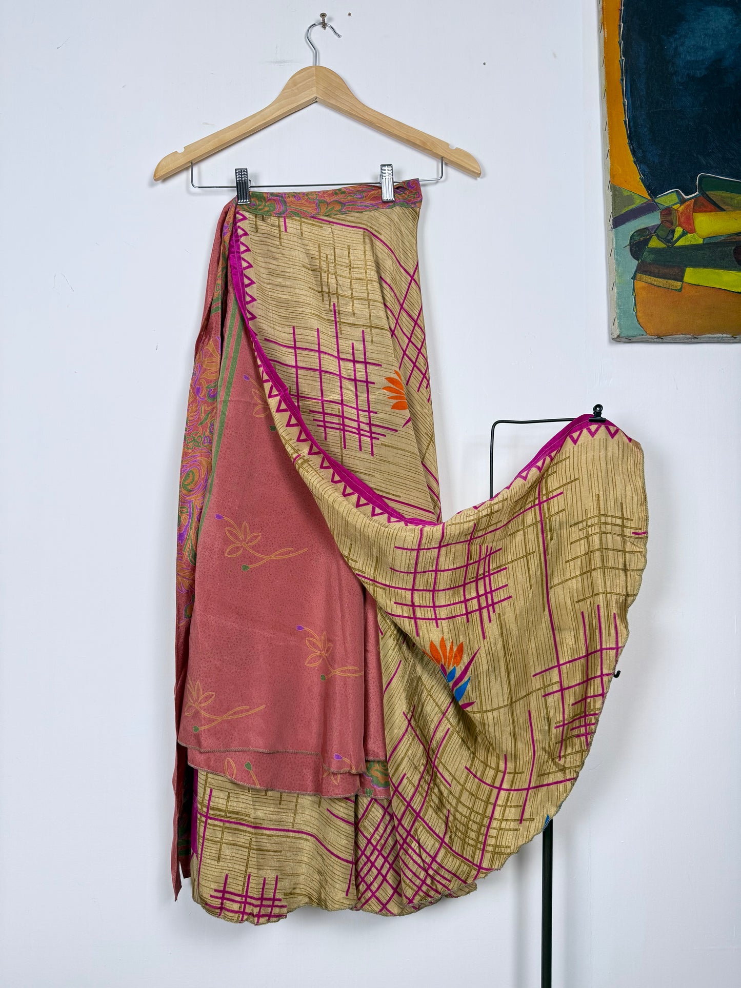 Vintage Saree Silk Wrap Skirt