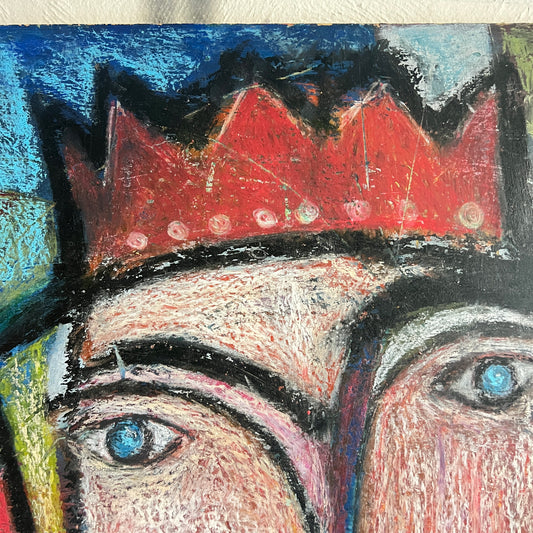 Double sided original mixed media artworks ‘The Prince’ and ‘The Tree of Life’ by contemporary artist Harry Charles Tim