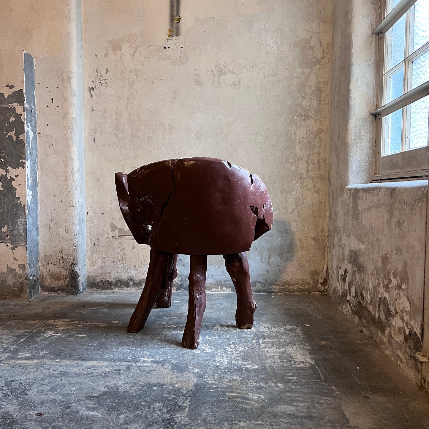 Painted Teak Root Stump Armchair