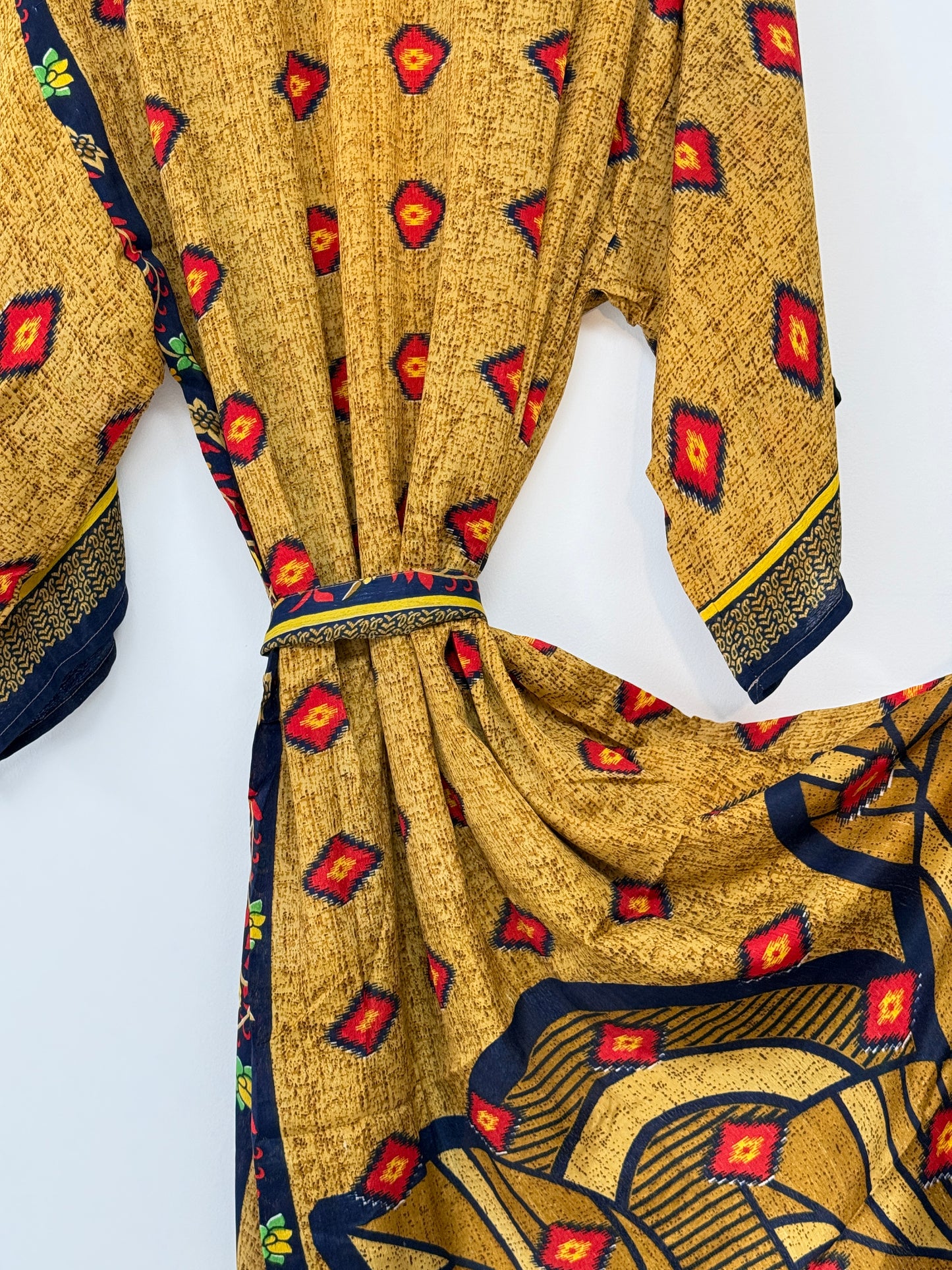 Vintage Saree Silk Kimono / Duster - Long