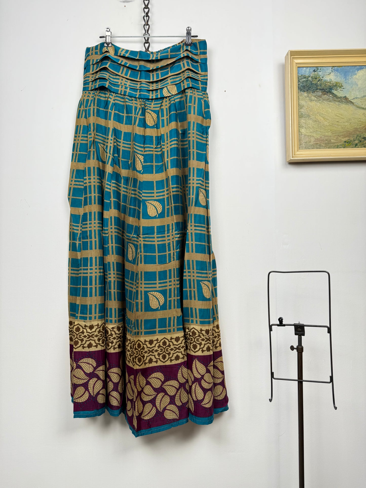 Vintage Saree Silk Pleated Skirt