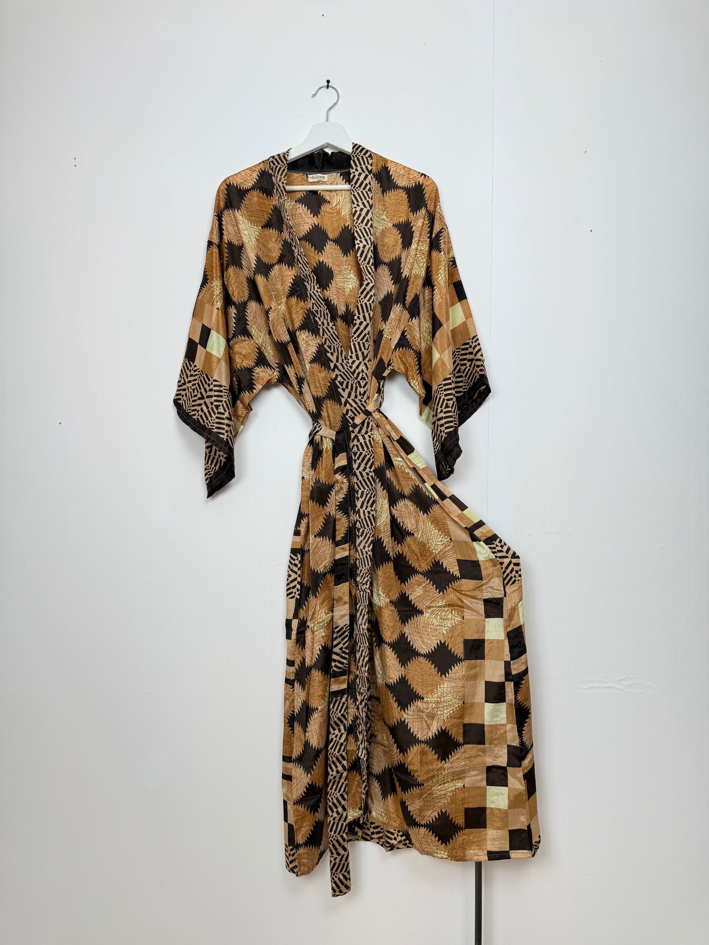 Vintage Saree Silk Kimono / Duster - Long