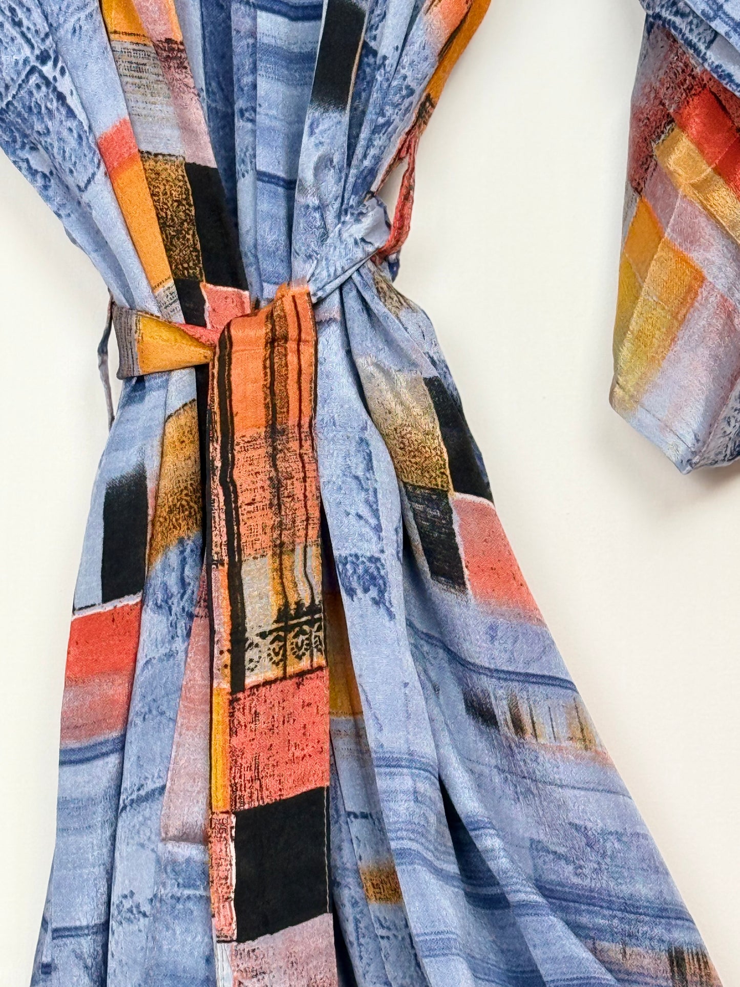 Vintage Saree Silk Kimono / Duster - Long