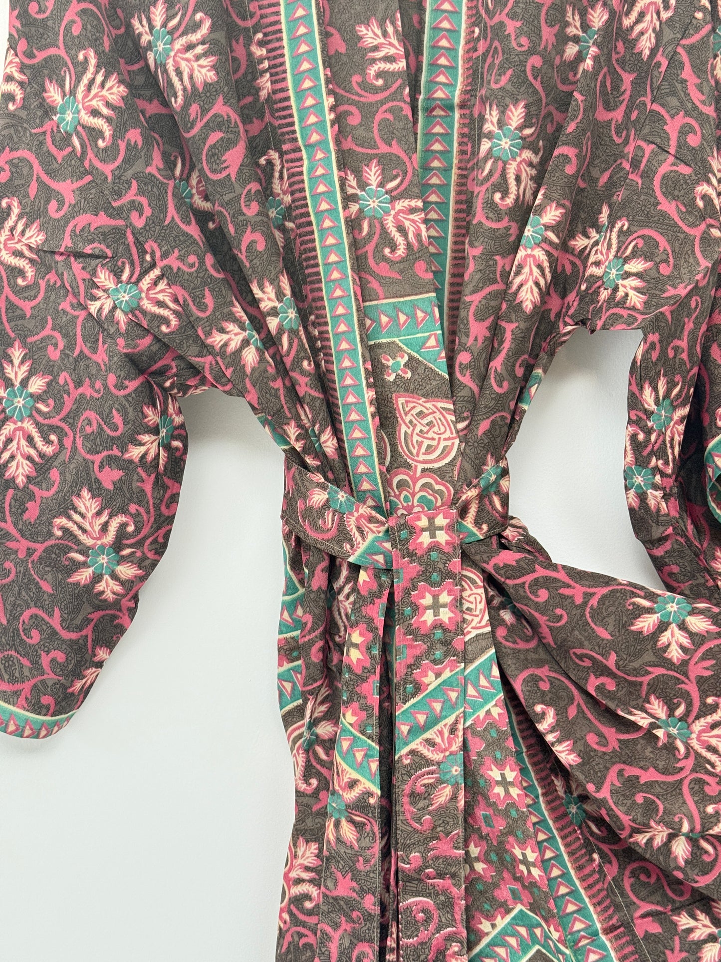 Vintage Saree Silk Kimono / Duster - Short