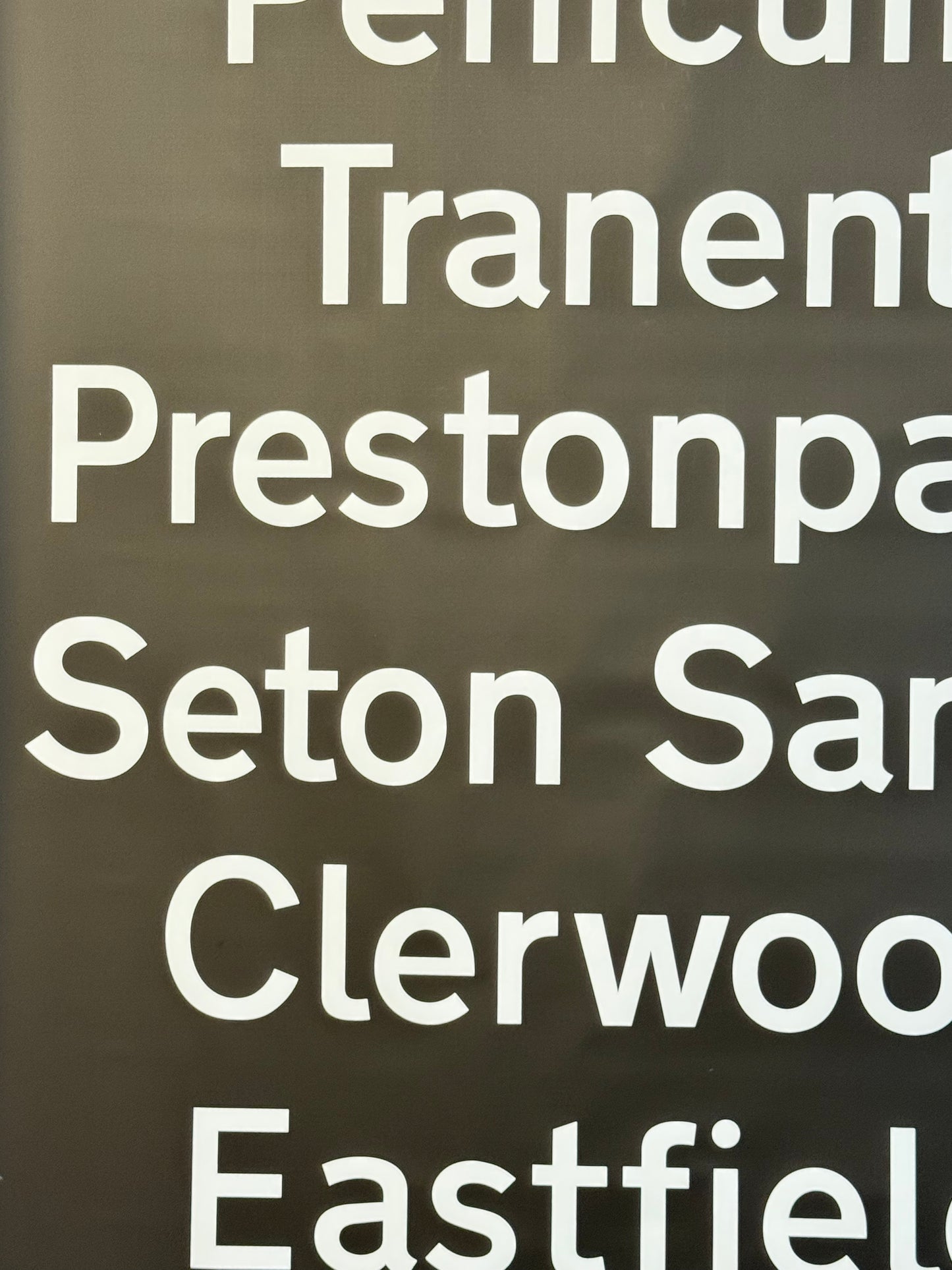 Edinburgh Destination Bus Blind - Penicuik to Levenhall