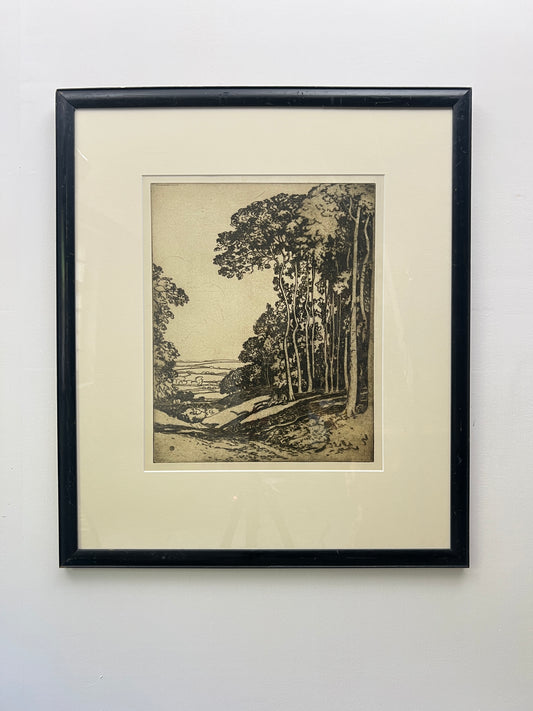 Cotswolds Treeline Engraving | Sir Alfred East (British 1849 - 1913)
