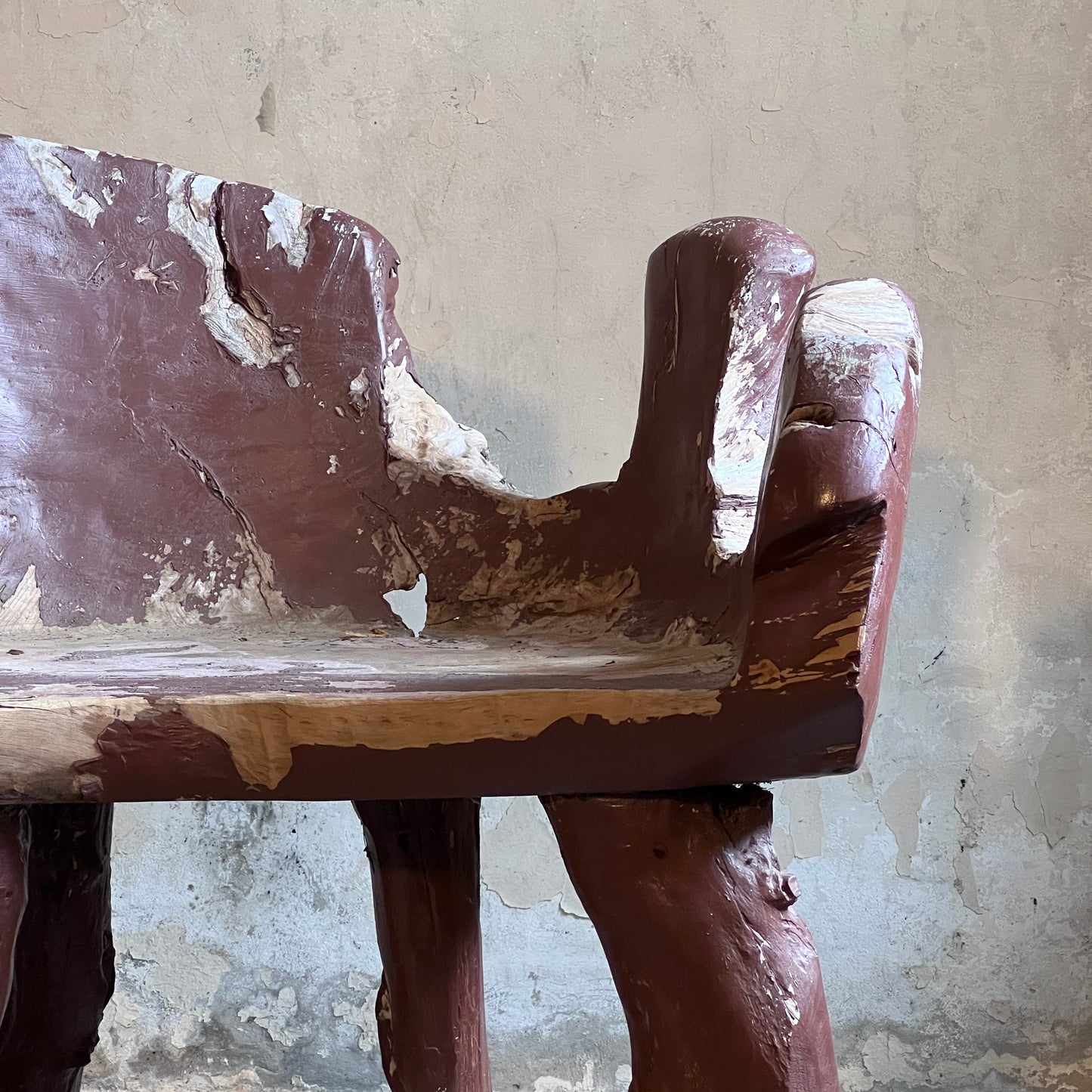 Painted Teak Root Stump Armchair