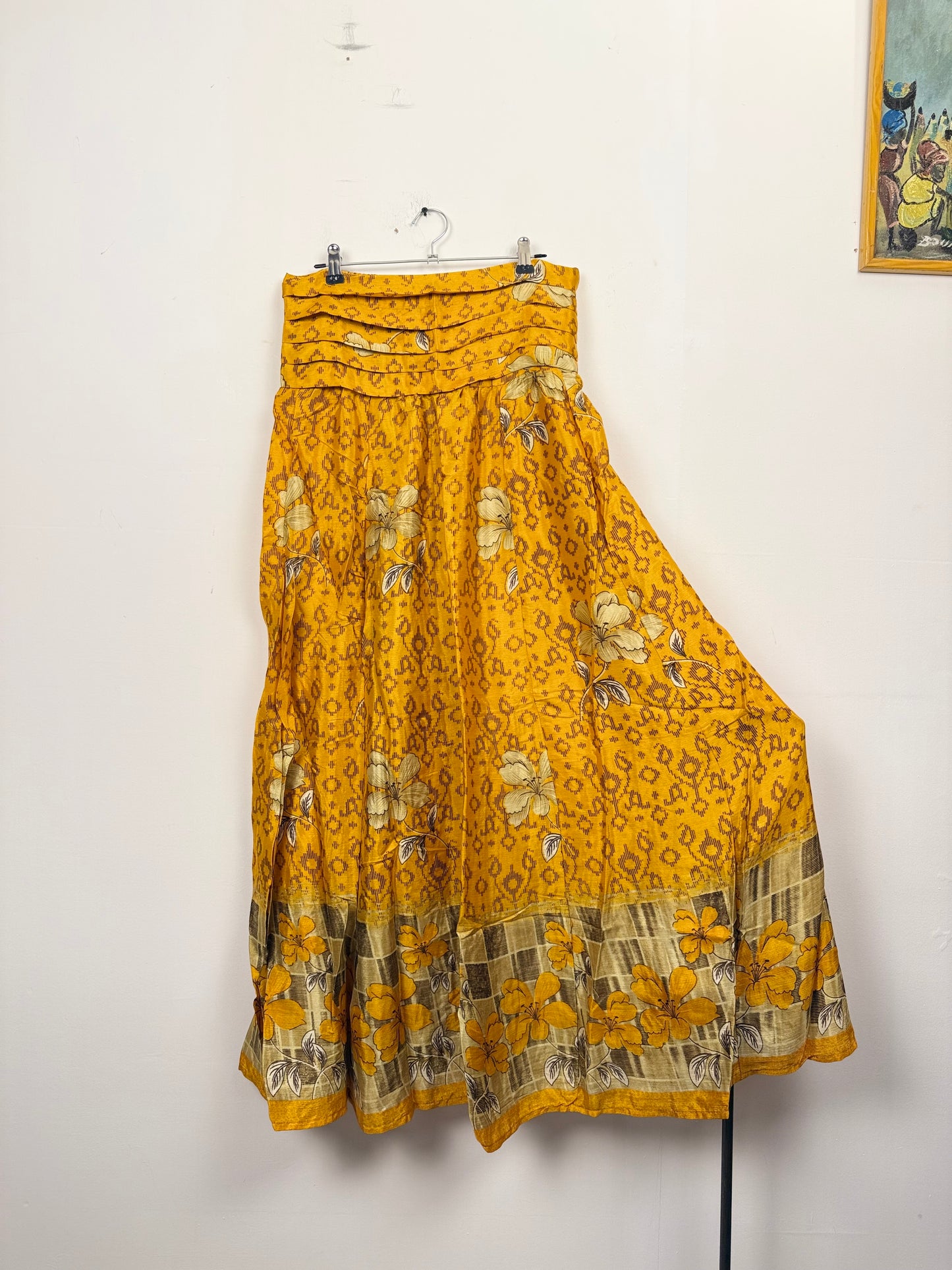 Vintage Saree Silk Pleated Skirt