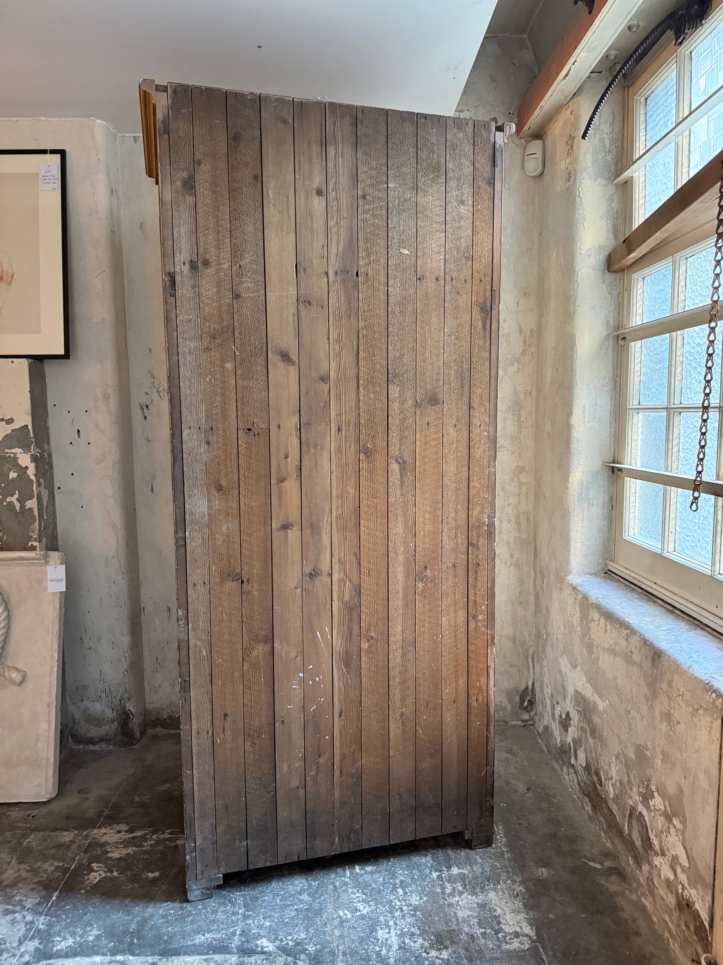 A 19thC Scottish Faux Oak Painted School Housekeepers Cupboard