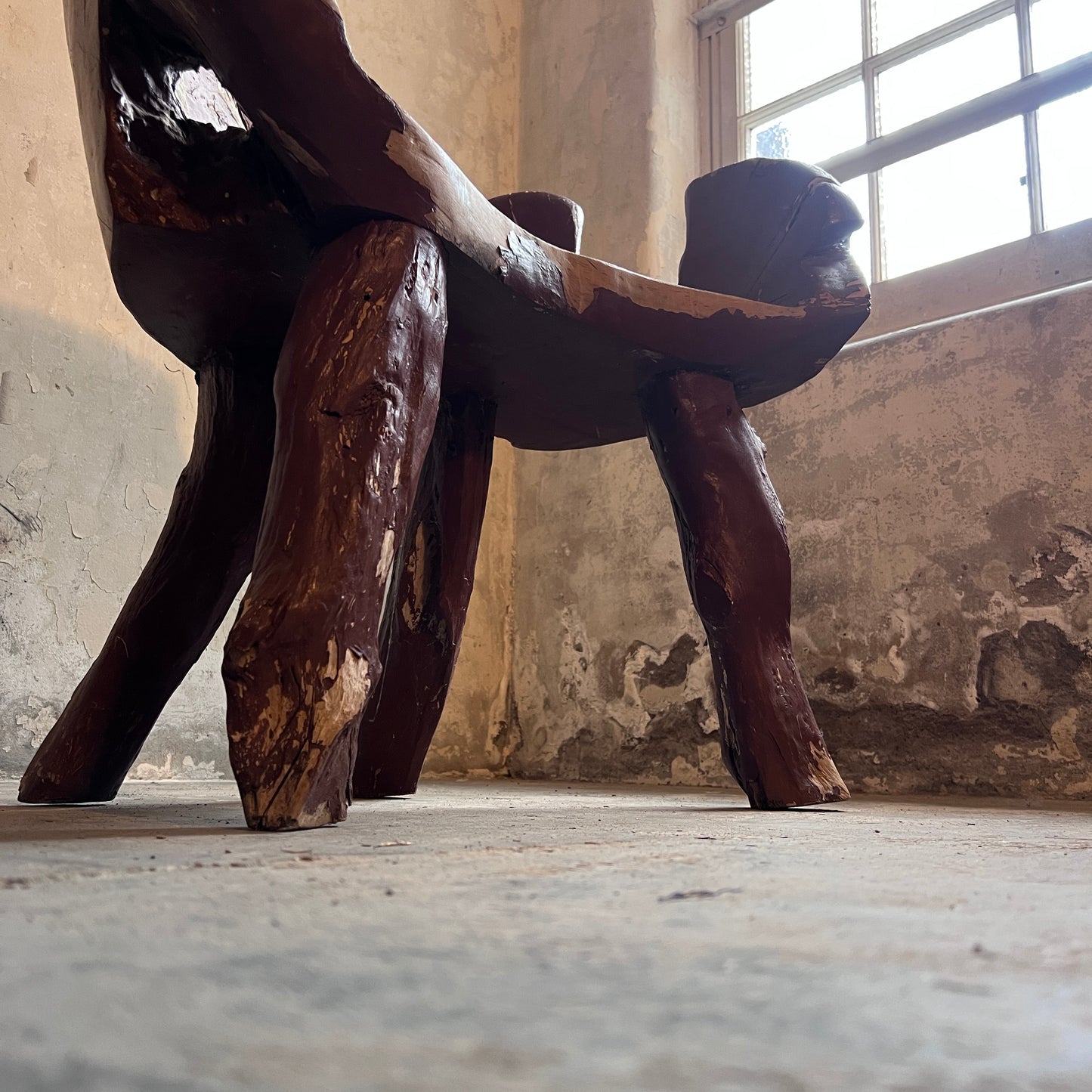 Painted Teak Root Stump Armchair