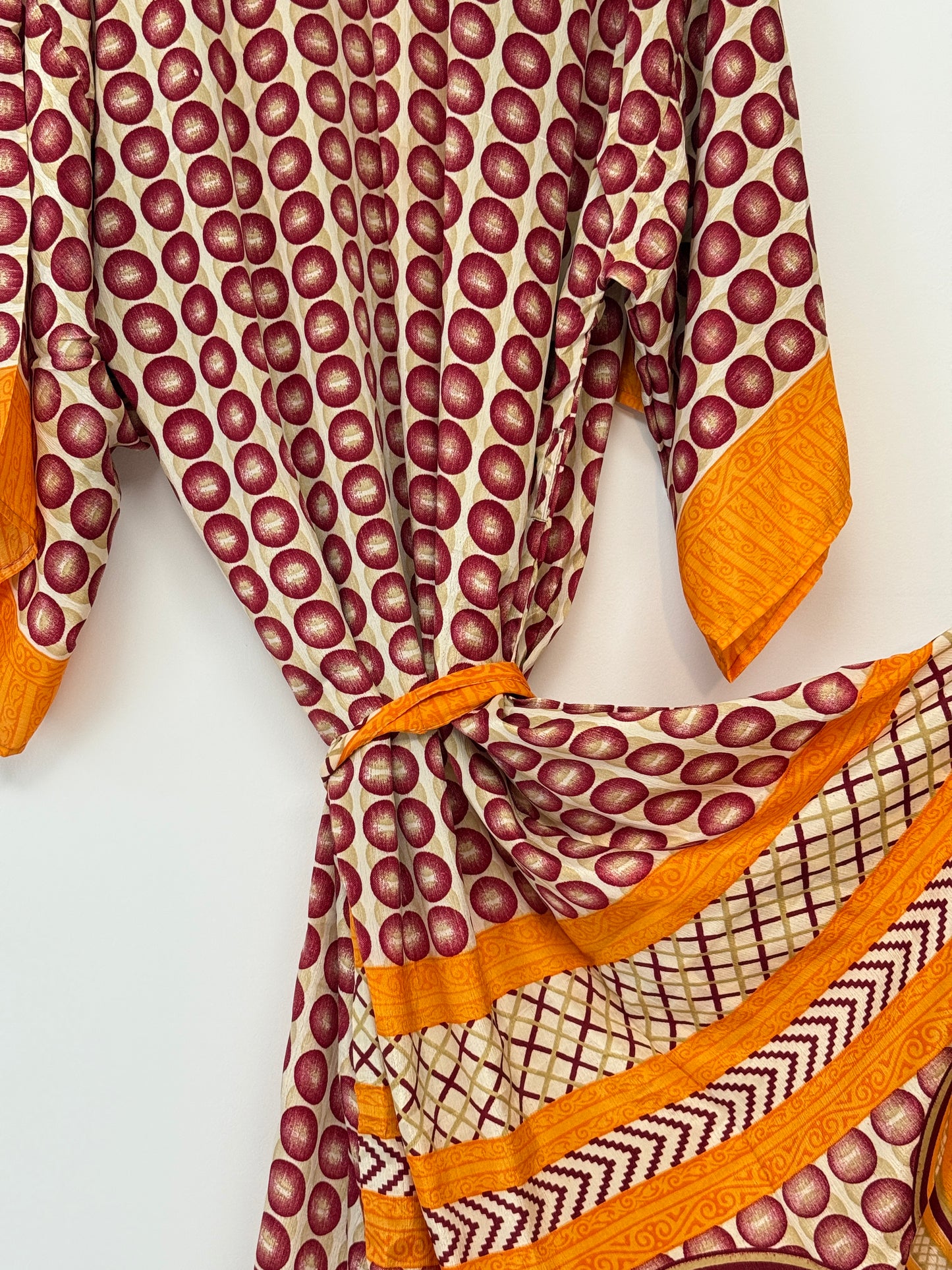 Vintage Saree Silk Kimono / Duster - Long