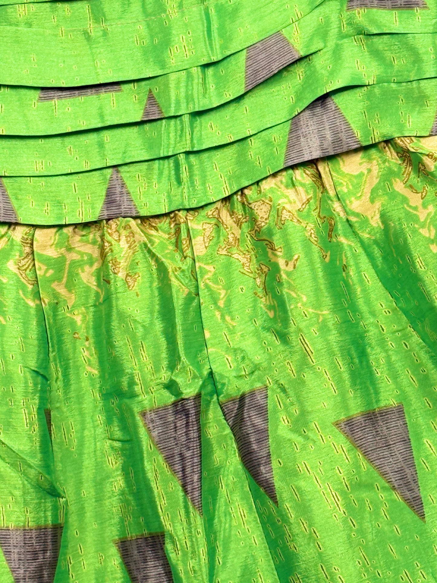 Vintage Saree Silk Pleated Skirt
