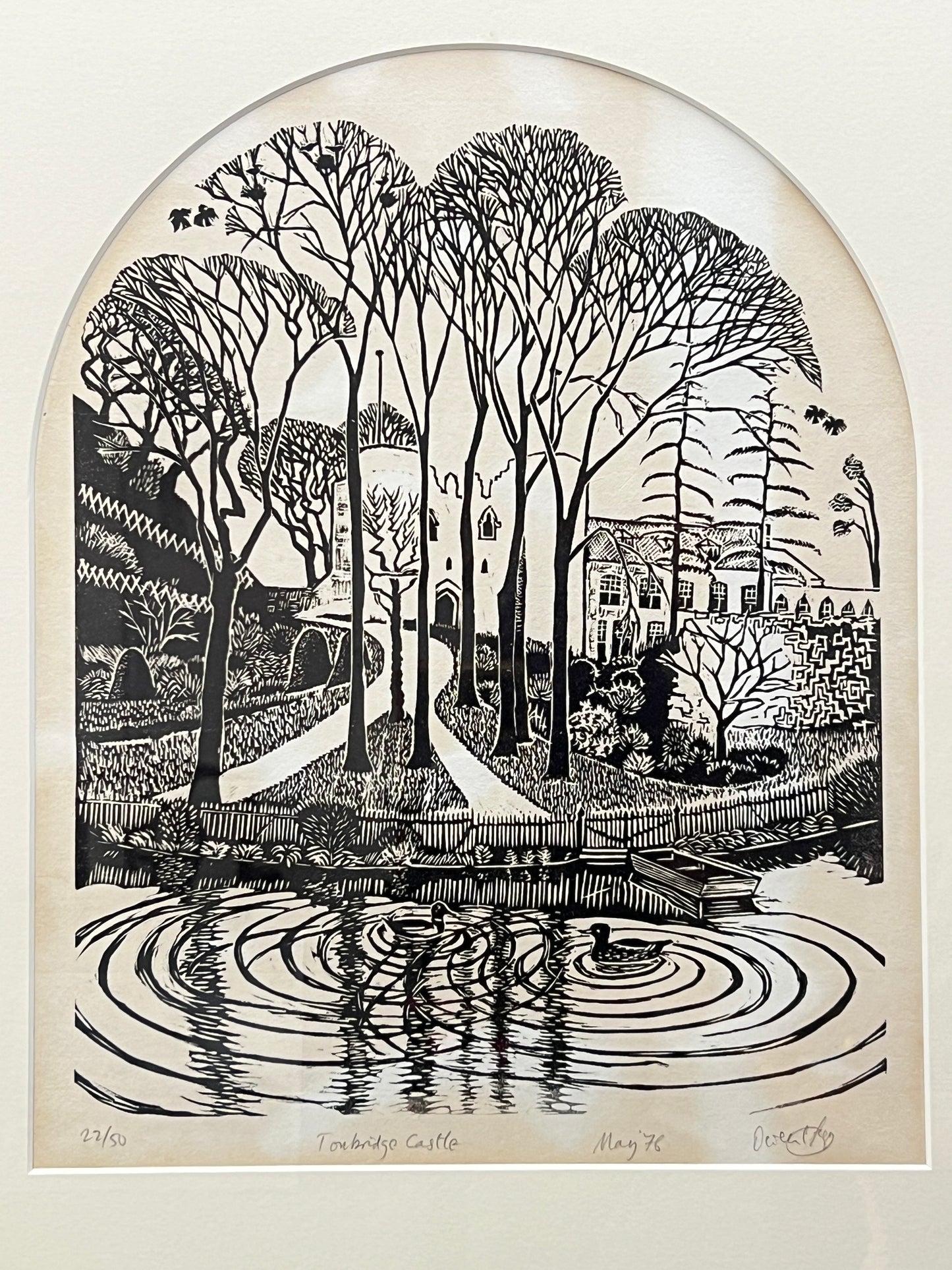 Woodblock Print | TONBRIDGE CASTLE May 1978
