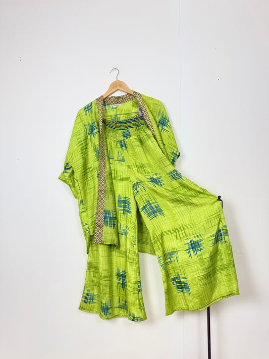 Vintage Saree Silk Trousers & Shirt Co-ordinated Set
