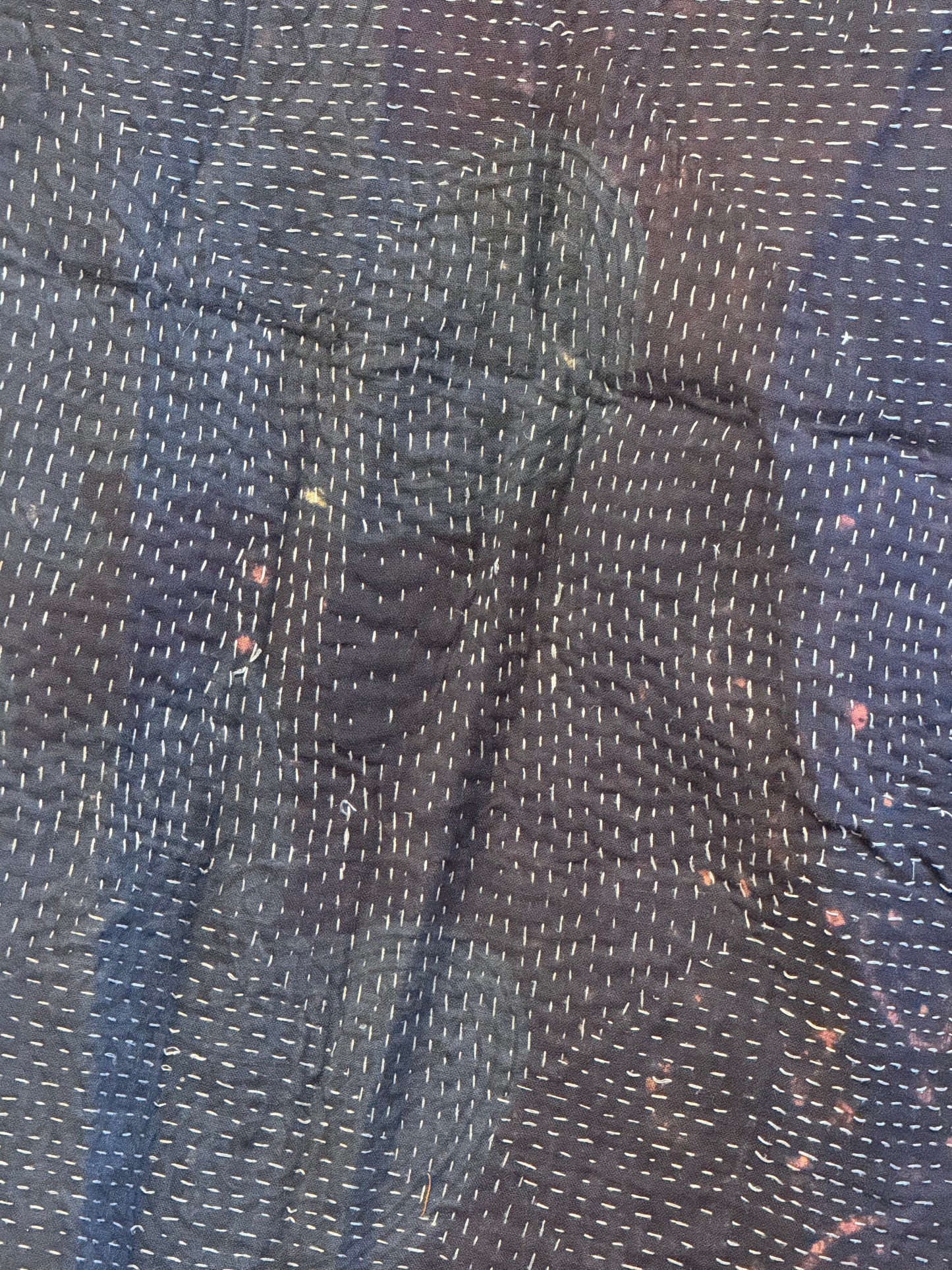 A Finestitch Indigo Kantha Quilt with Indigo over-print