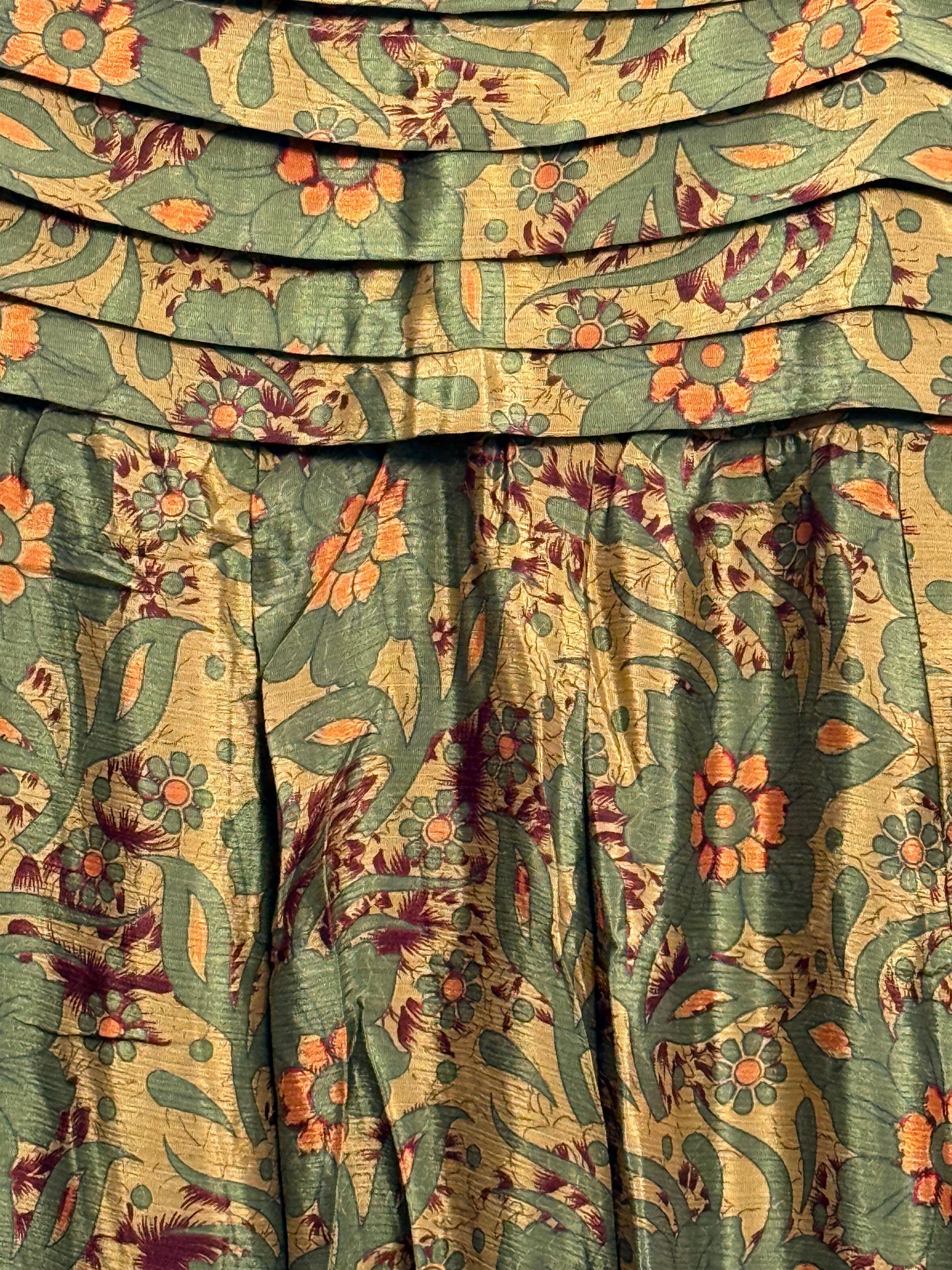 Vintage Saree Silk Pleated Skirt