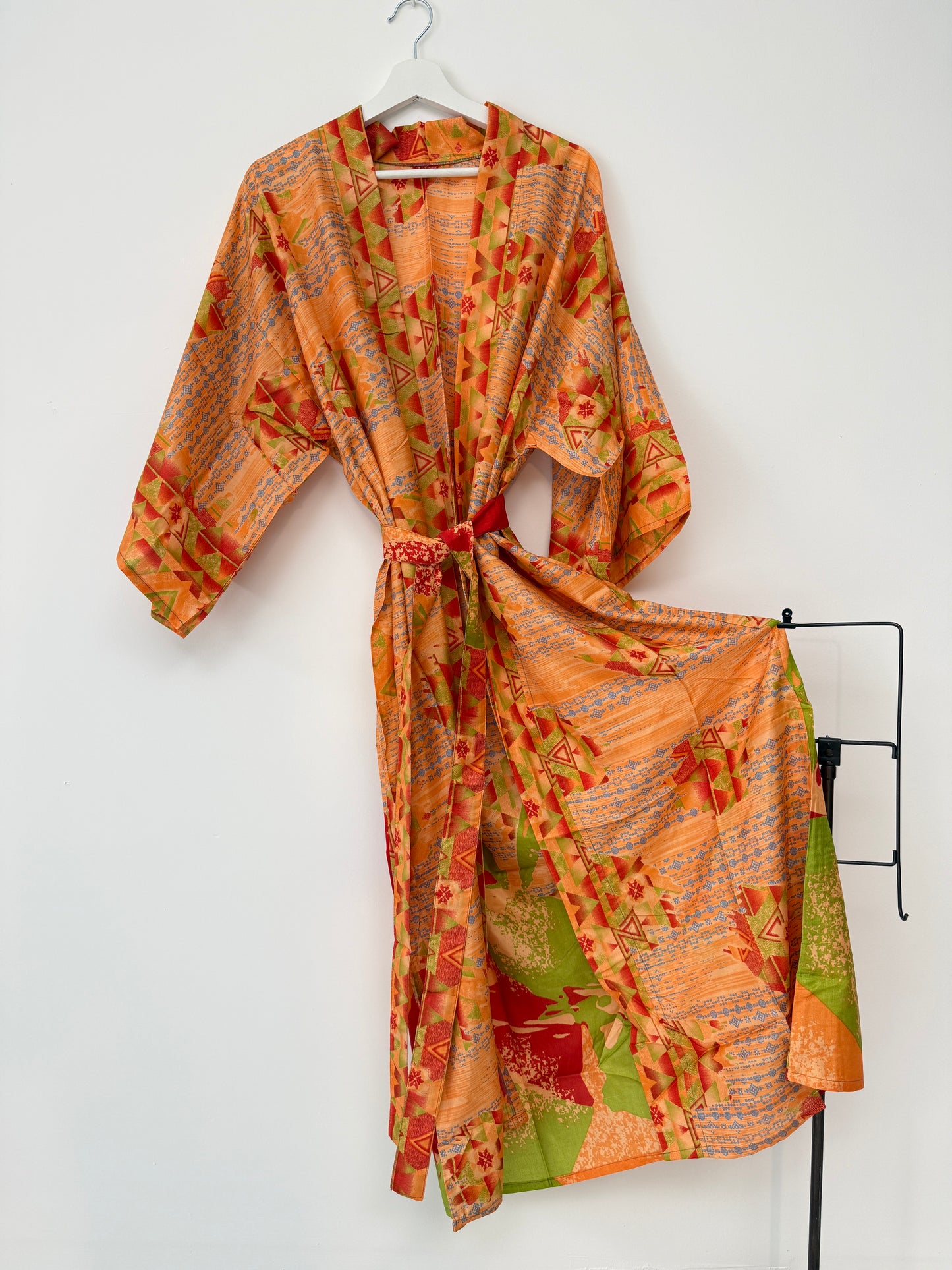 Vintage Saree Silk Kimono / Duster - Long