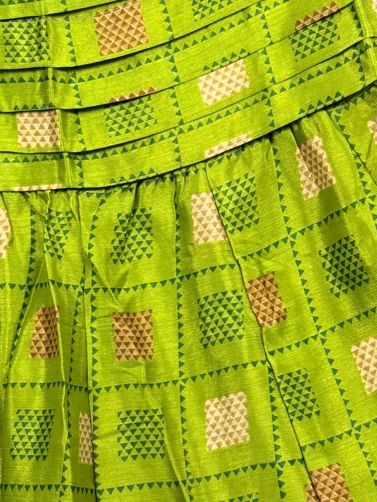 Vintage Saree Silk Pleated Skirt