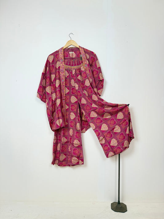 Vintage Saree Silk Trousers & Shirt Co-ordinated Set