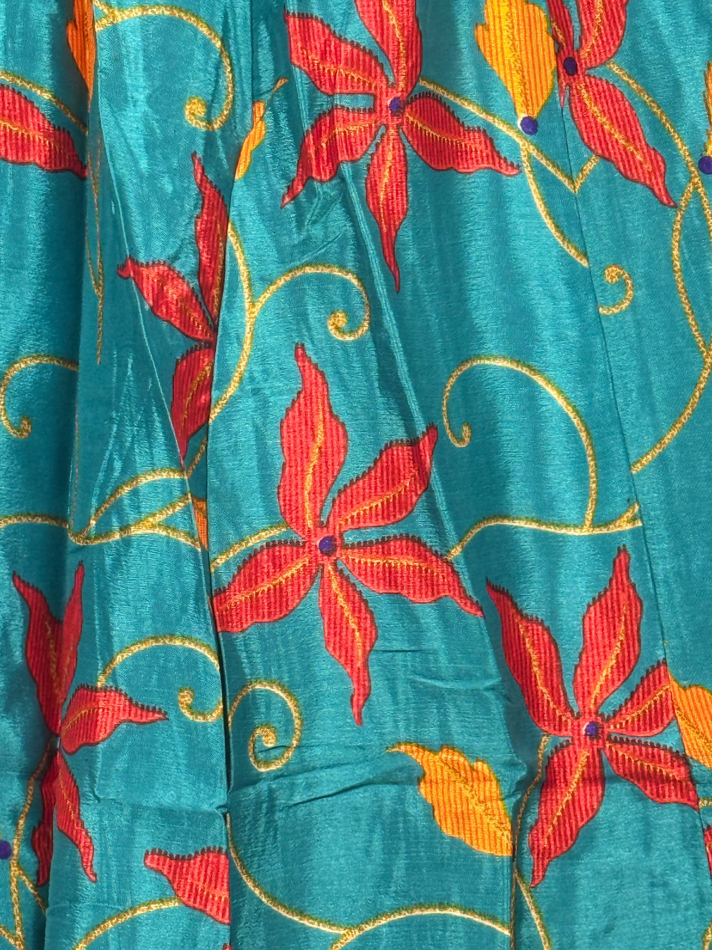 Vintage Saree Silk Pleated Skirt