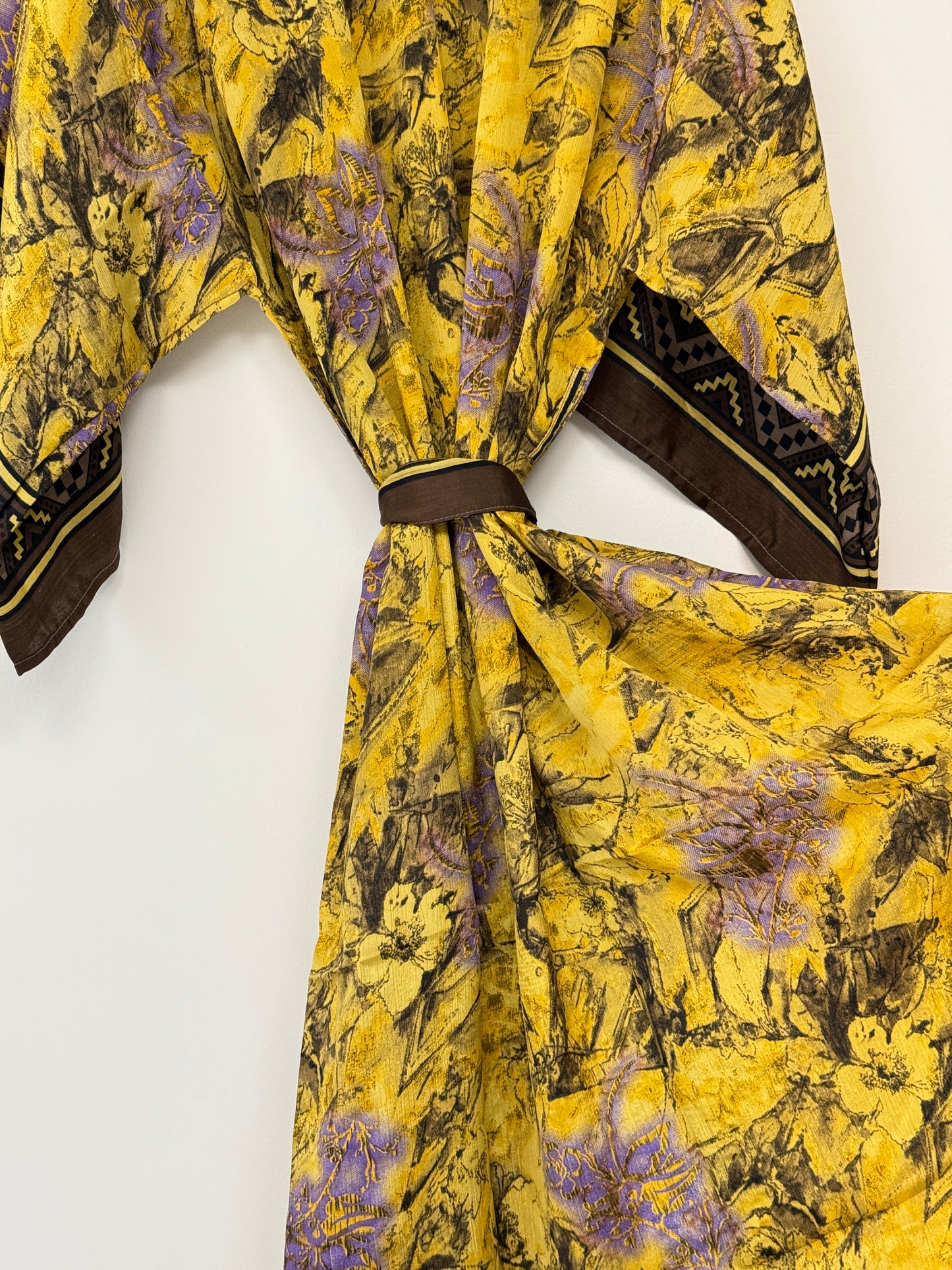 Vintage Saree Silk Kimono / Duster - Long