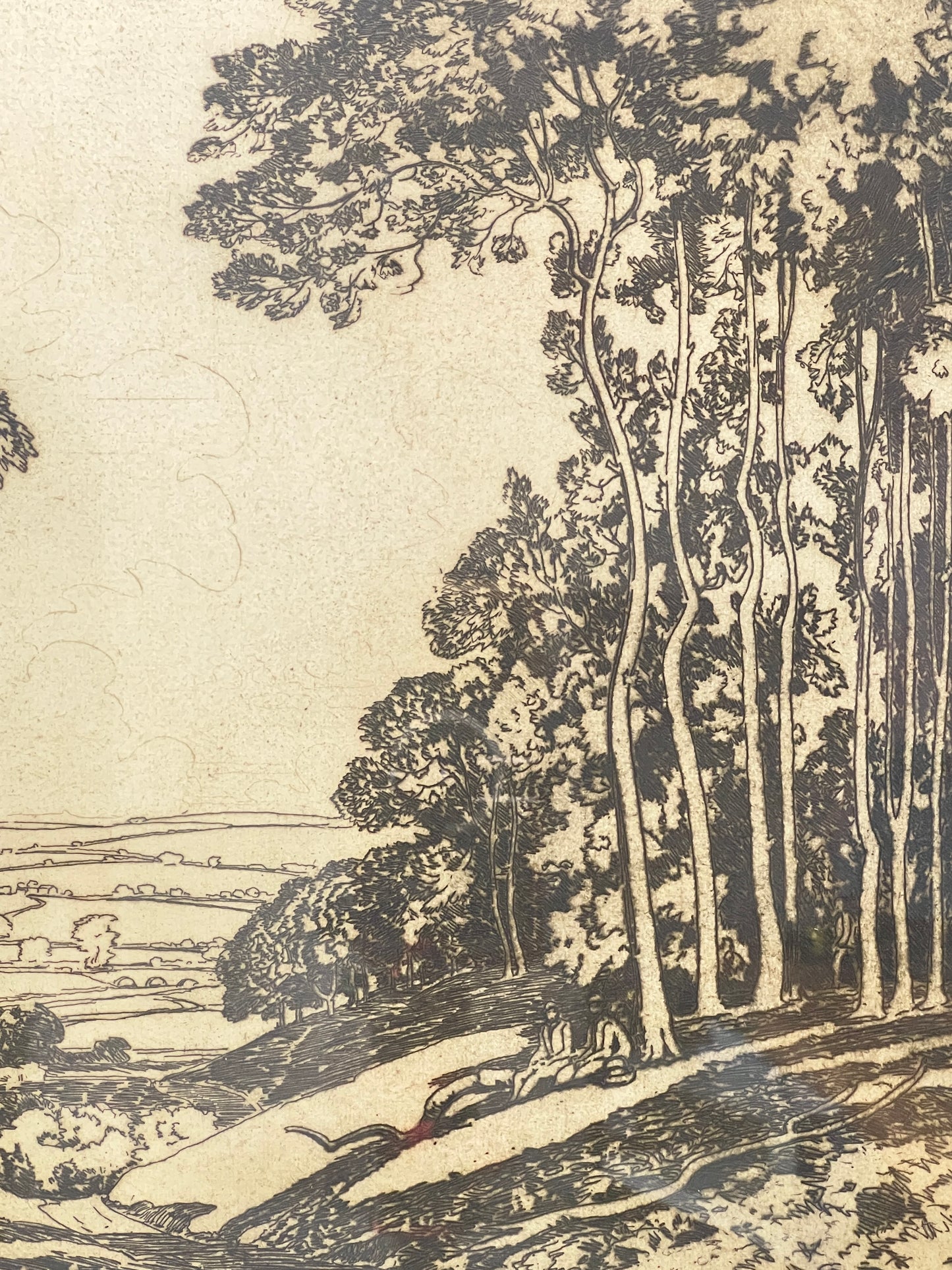 Cotswolds Treeline Engraving | Sir Alfred East (British 1849 - 1913)