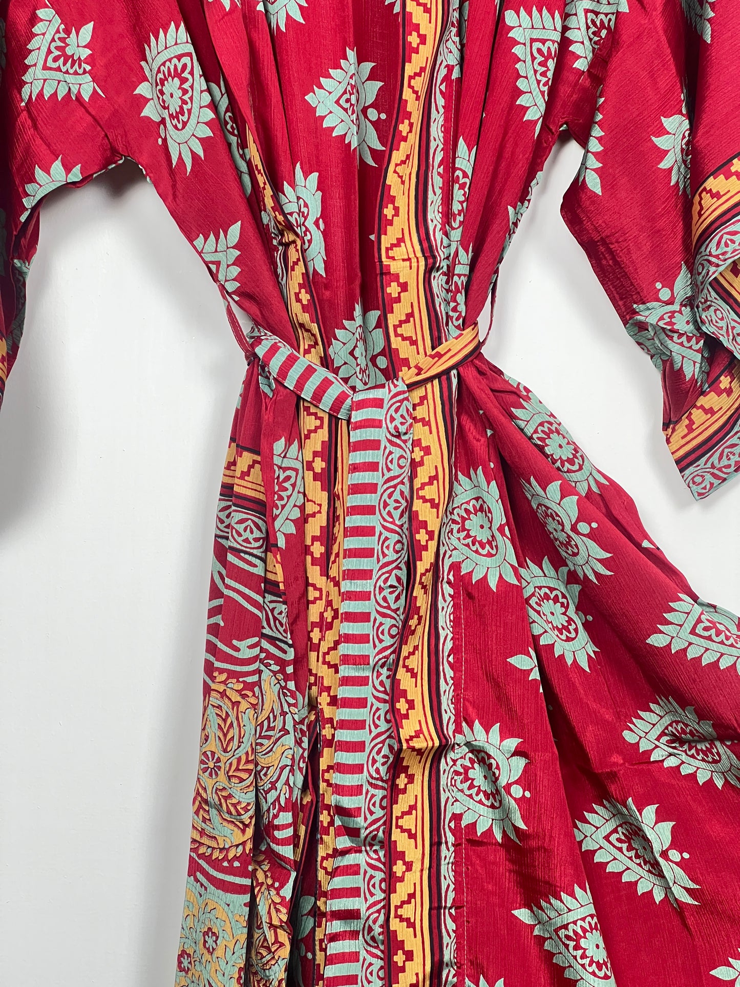 Vintage Saree Silk Kimono / Duster - Long - Wider Unisex Fit