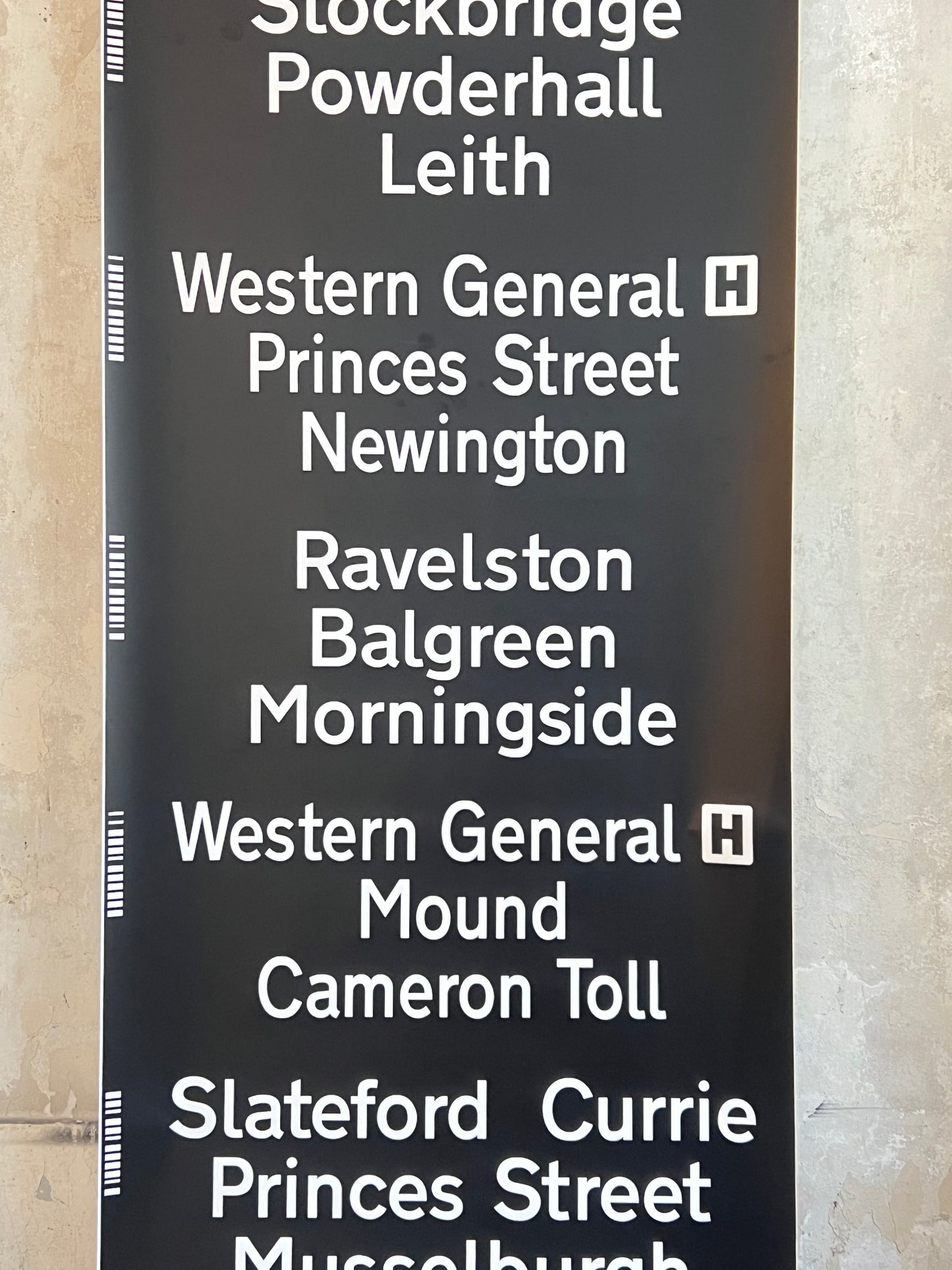 Edinburgh Destination Bus Blind - Slateford Fountainbridge Royal Mile