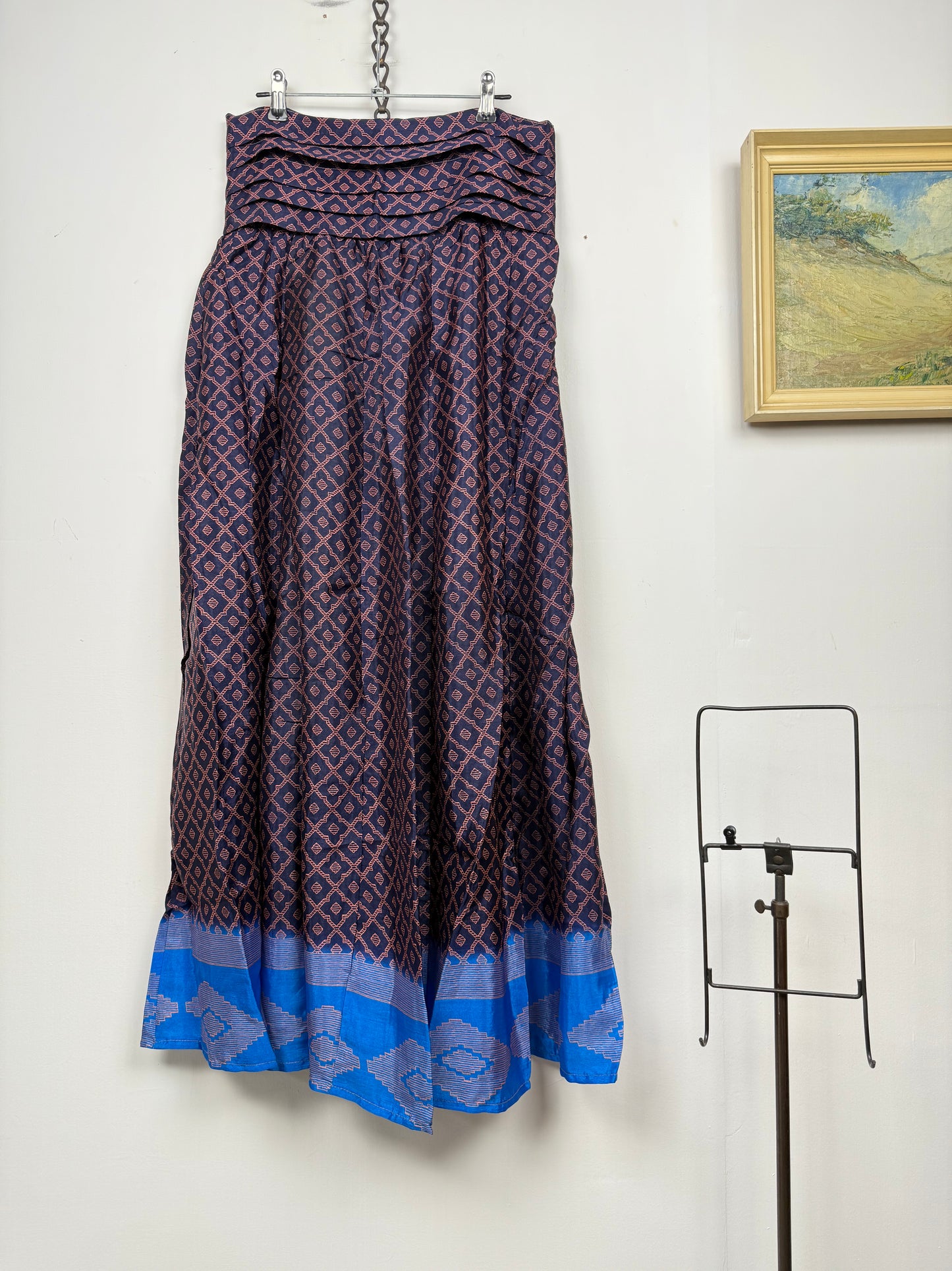 Vintage Saree Silk Pleated Skirt