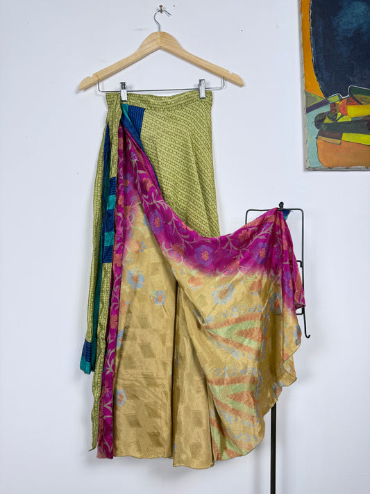 Vintage Saree Silk Wrap Skirt