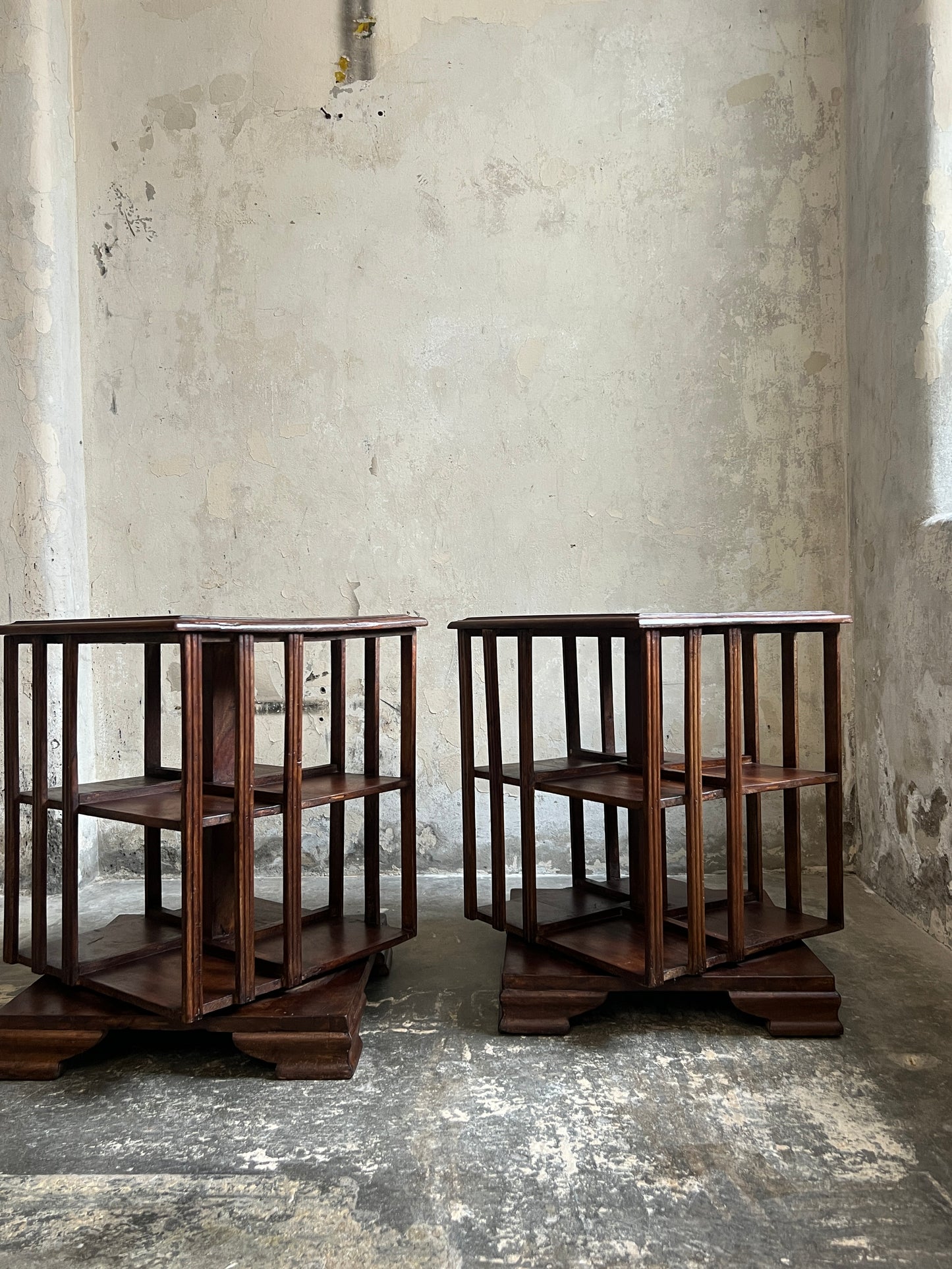 Pair of Compact Revolving Bookcases