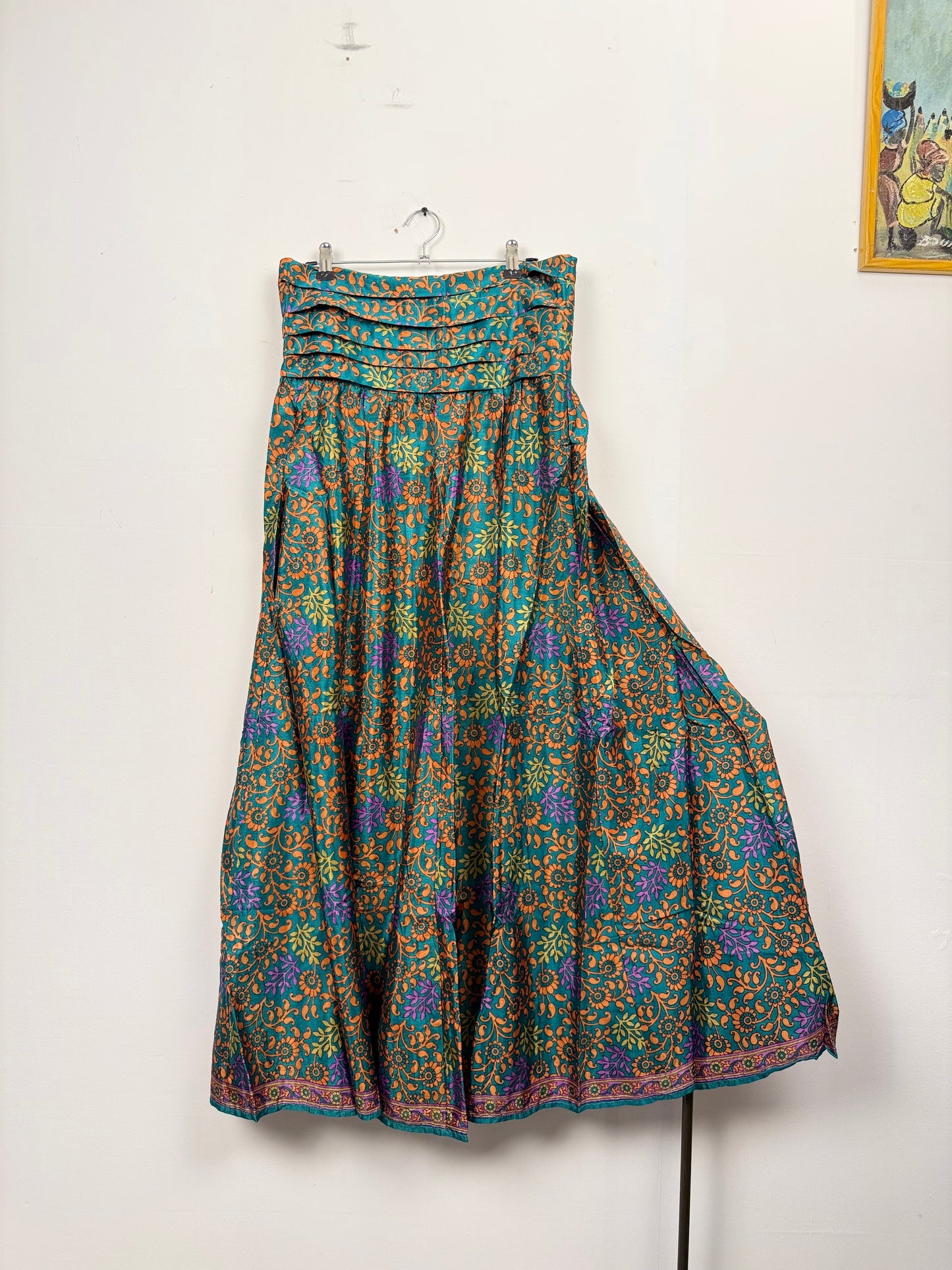 Vintage Saree Silk Pleated Skirt