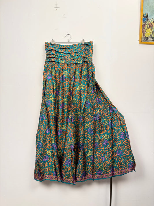 Vintage Saree Silk Pleated Skirt