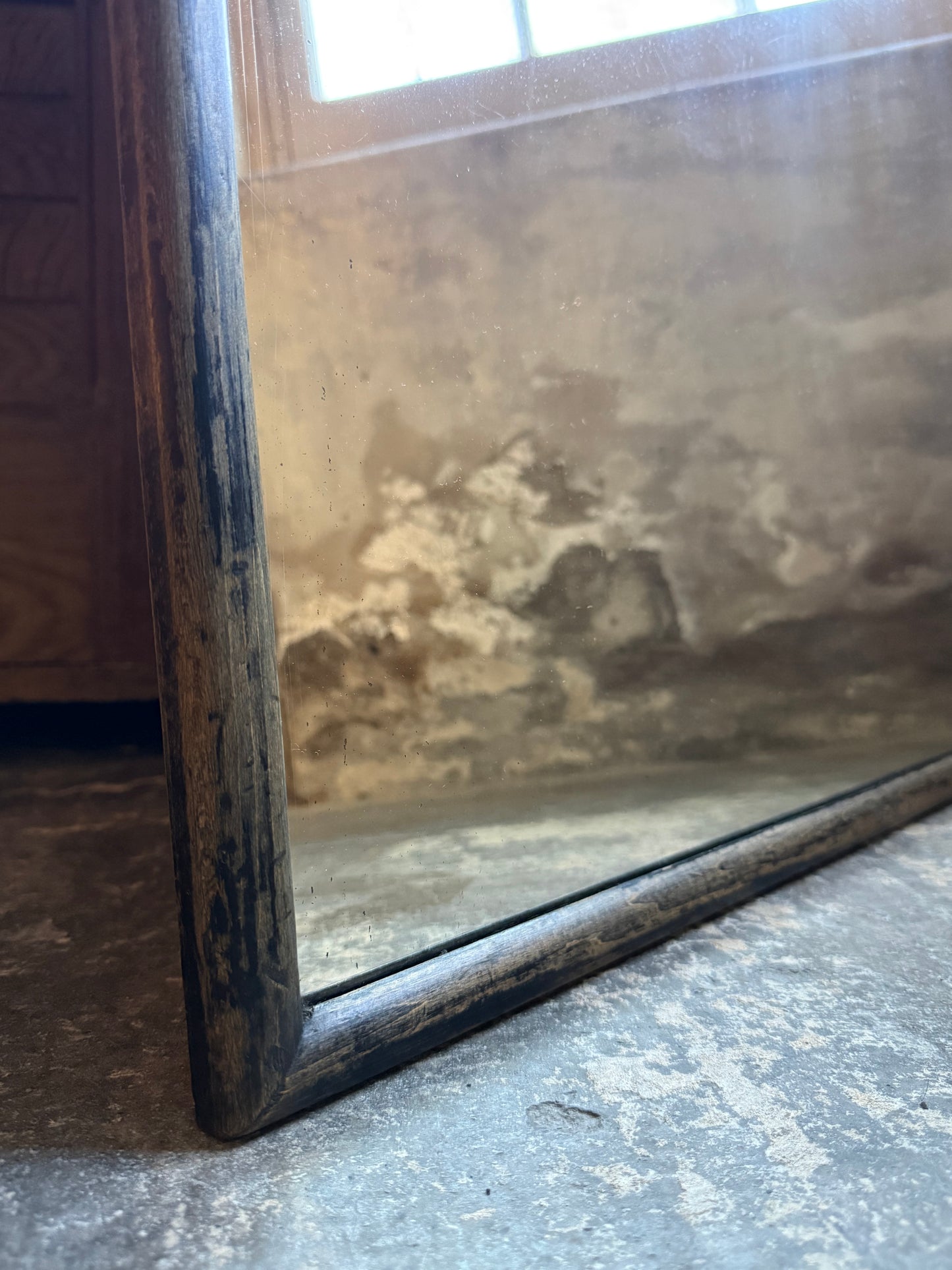 An early 20thC Gents Outfitters or Tailors Mirror