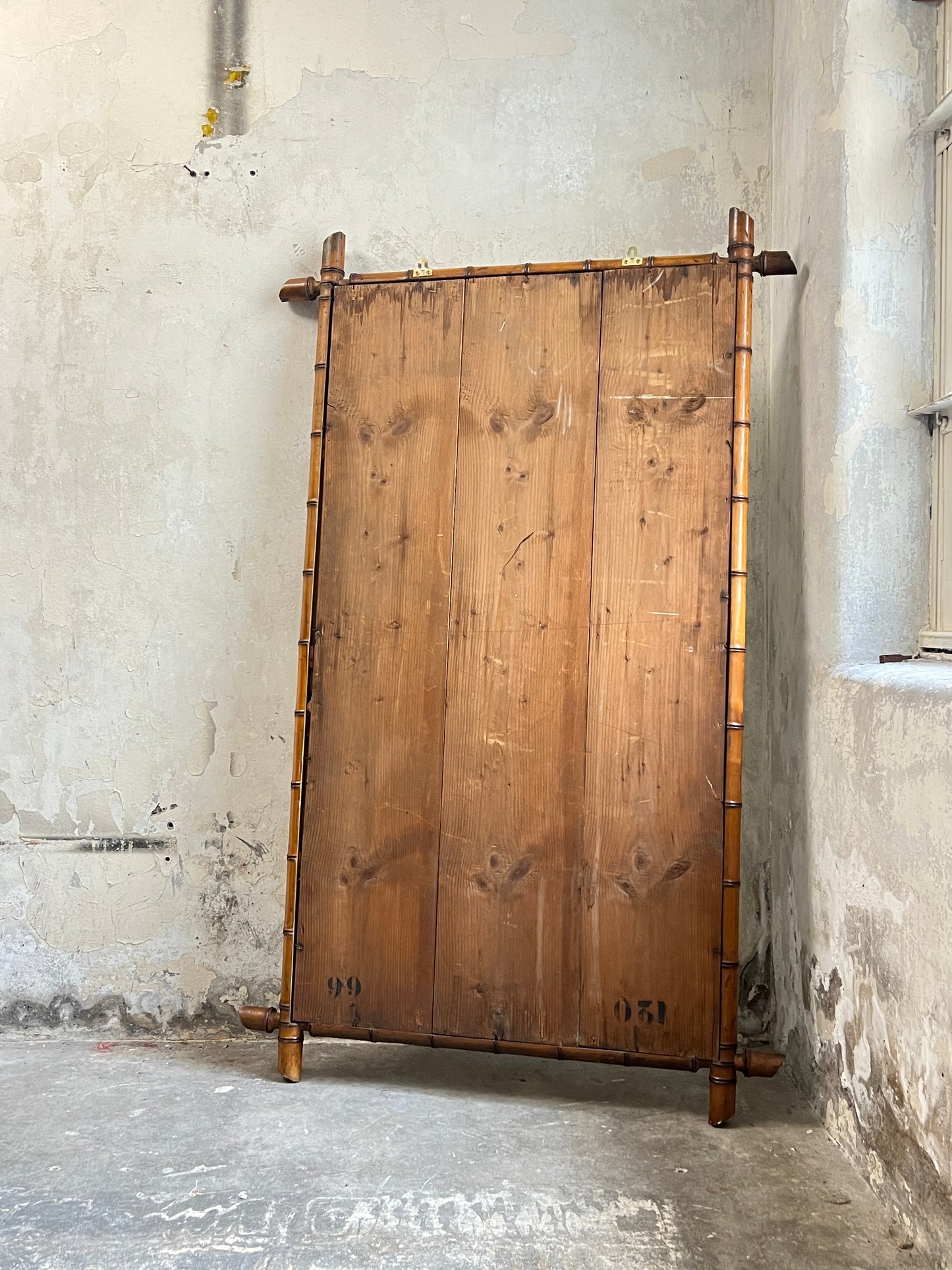 Large scale 19thC French Faux Bamboo Mirror
