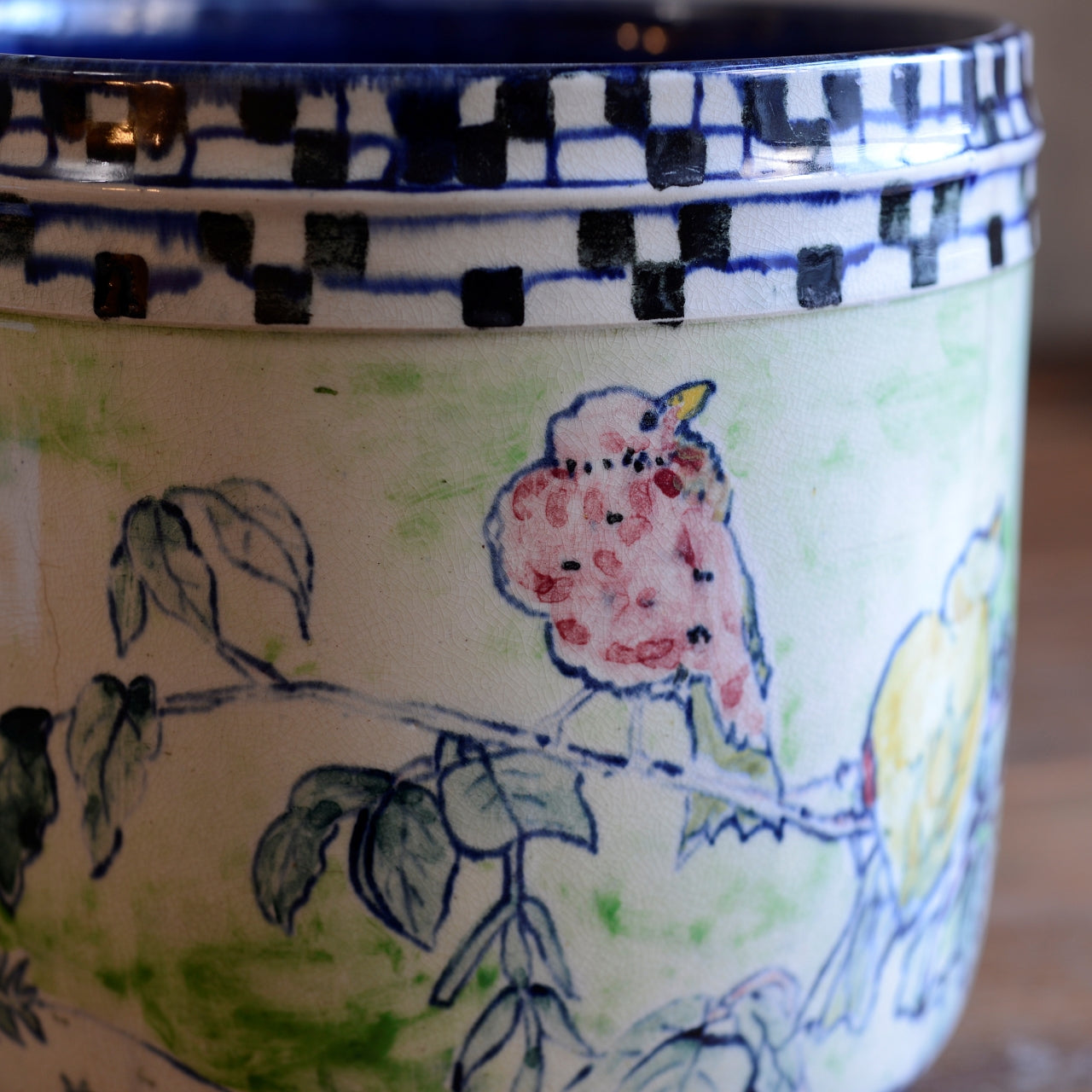 Scottish Pottery Jardiniere signed M.R. Steel c1916