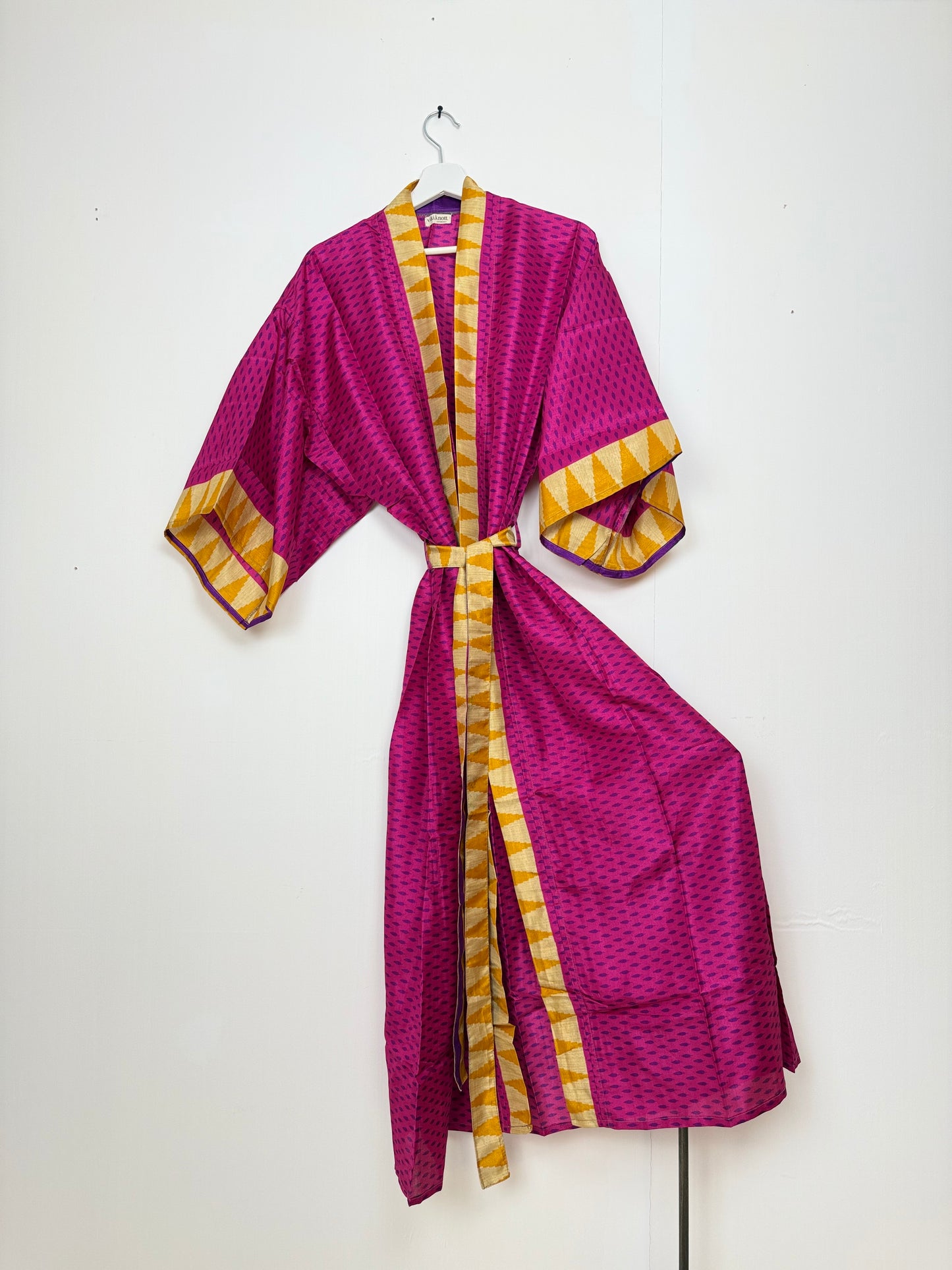 Vintage Saree Silk Kimono / Duster - Long