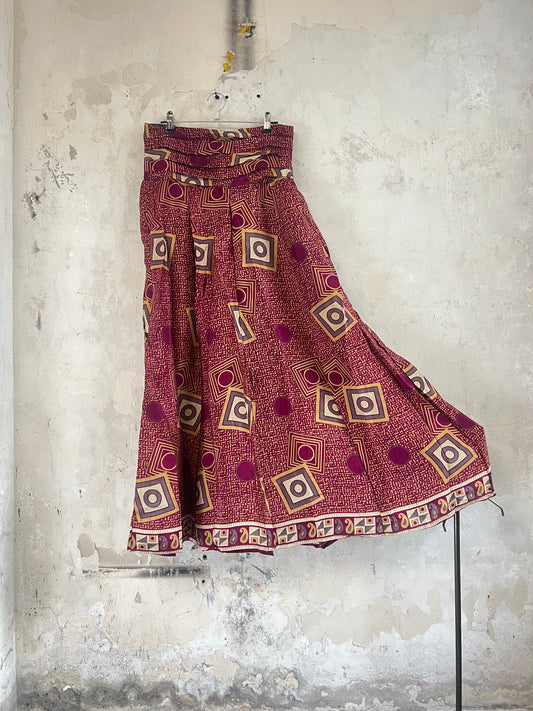 Vintage Saree Silk Pleated Skirt