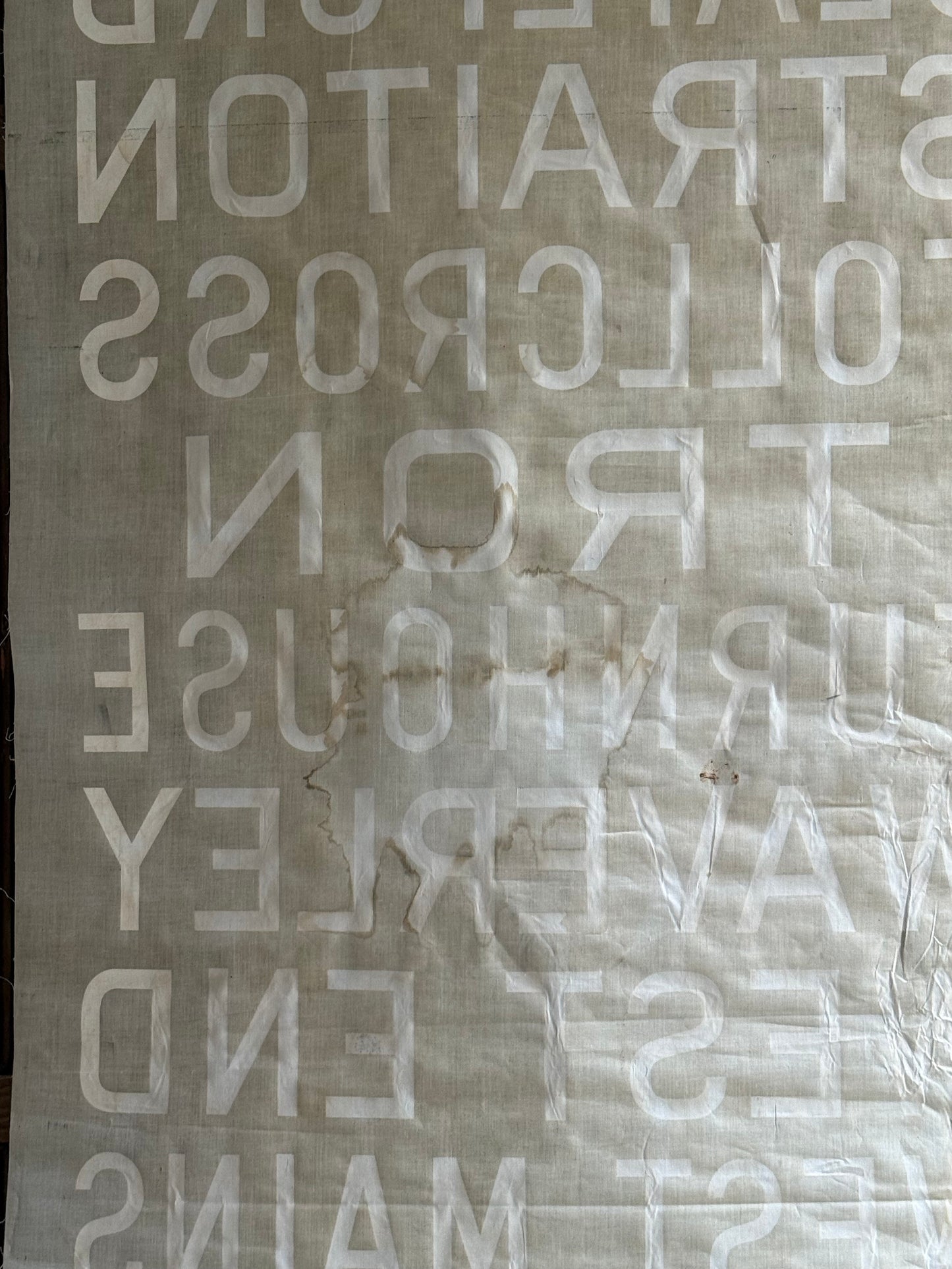 1950’s Linen Destination Bus Blind - Edinburgh - Salisbury Place to Zoo Park