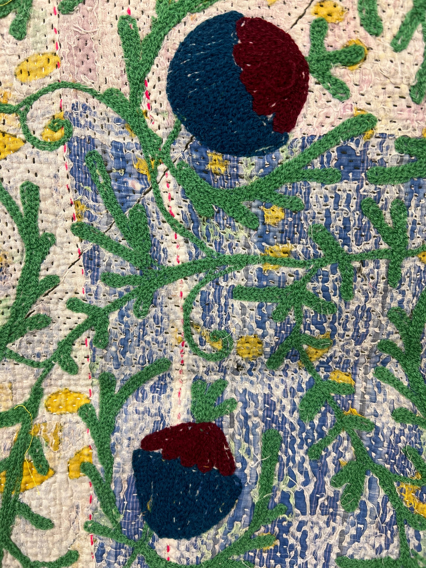 Vintage Kantha Suzani Quilt