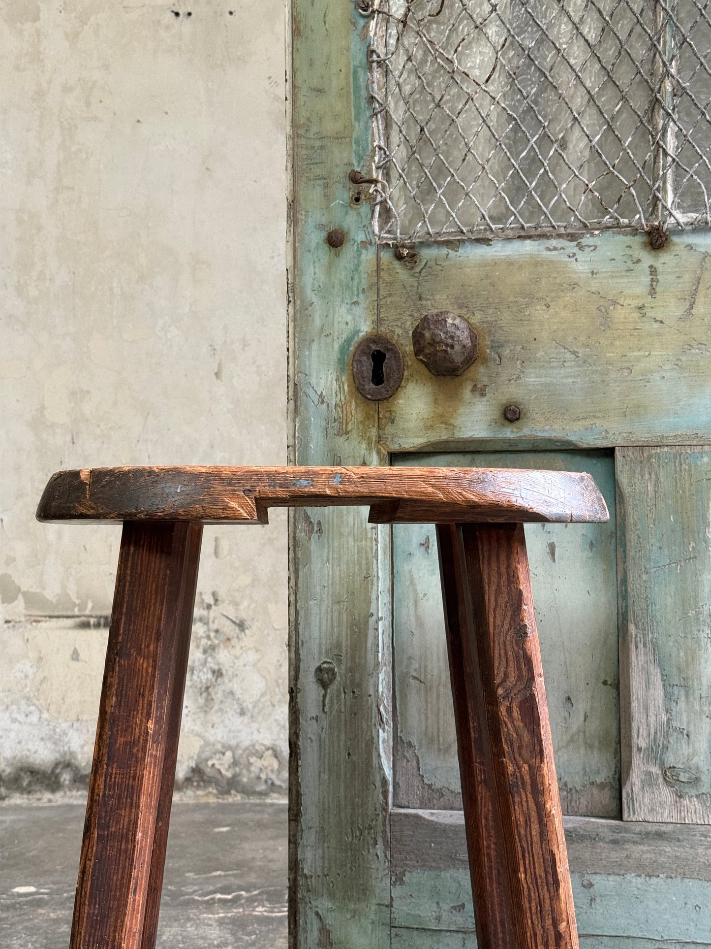 Scottish 19thC Pitch Pine Stool